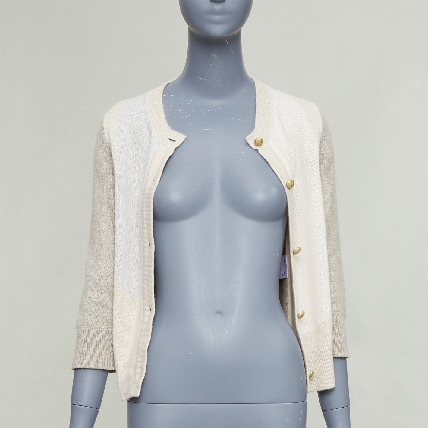 Women's Chanel beige cashmere CC cardigan