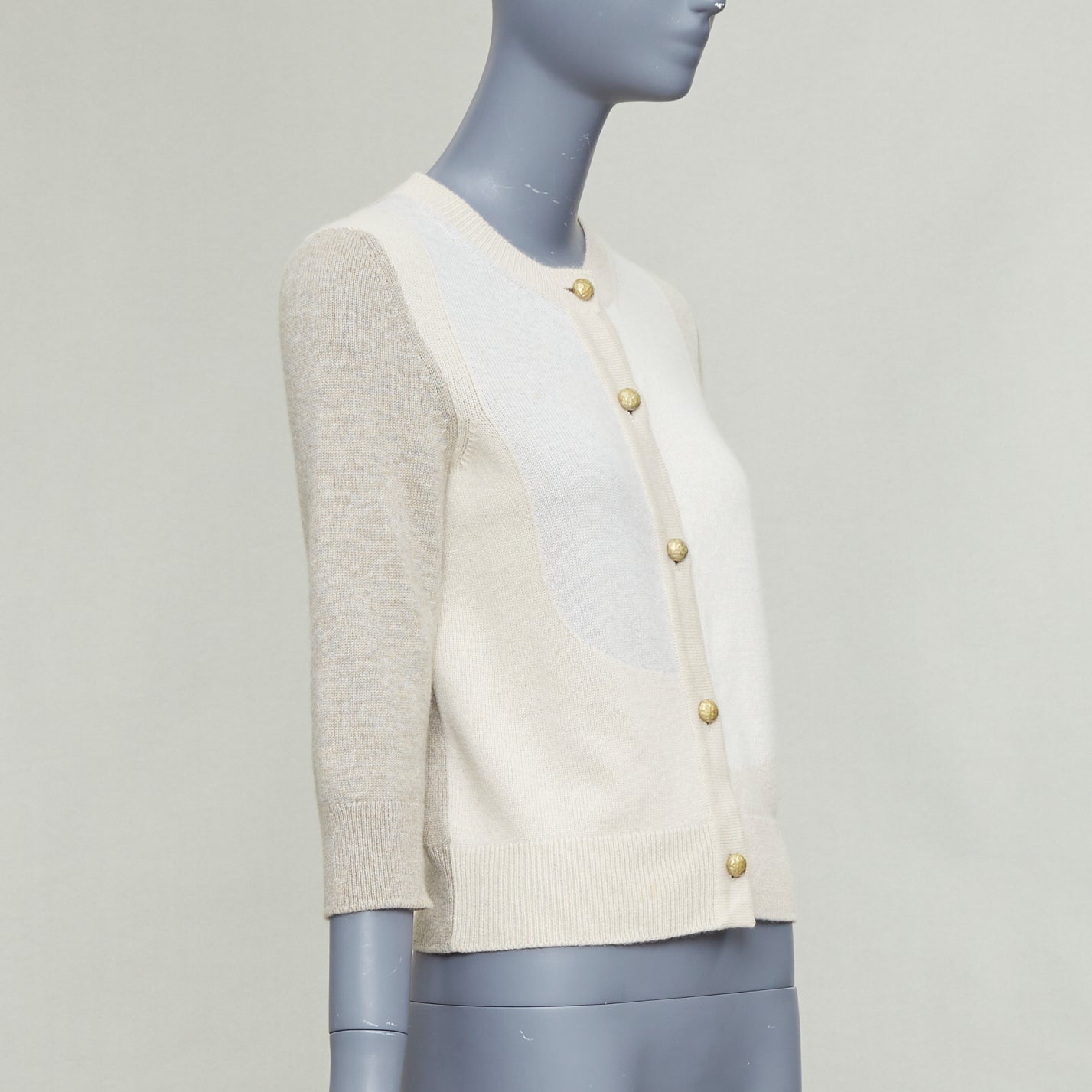 Women's Chanel beige cashmere CC cardigan