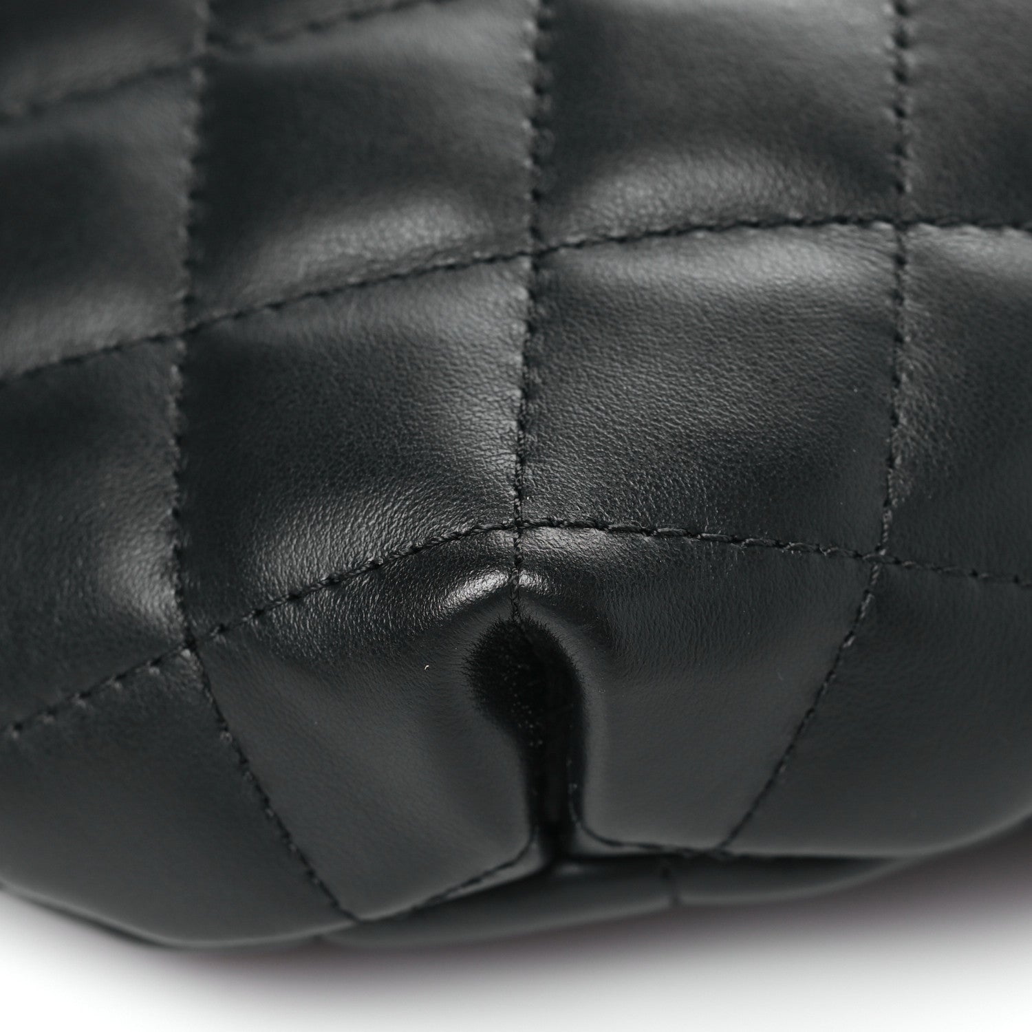 Calfskin Quilted Waist Belt Bag Black