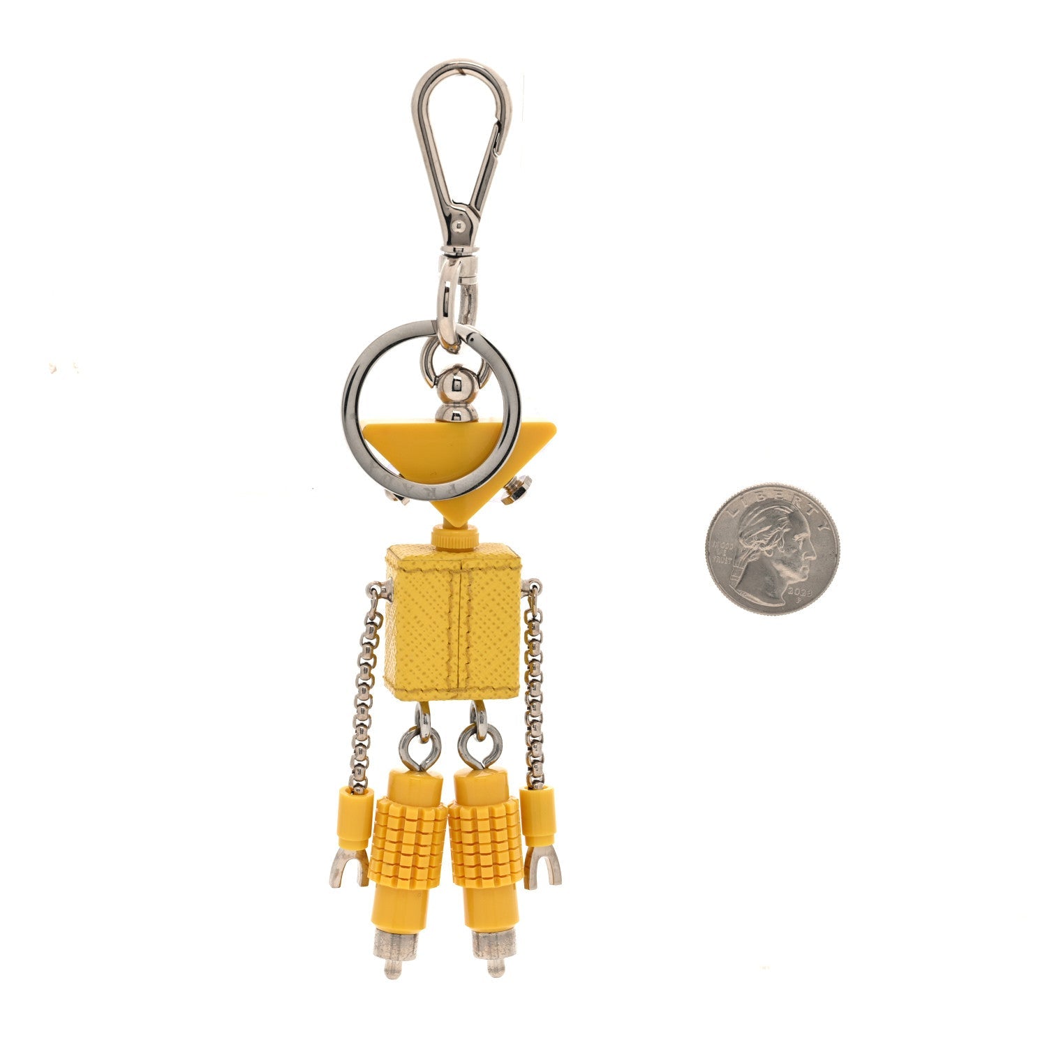 Saffiano Edward Robot Trick Keychain Sunny Yellow