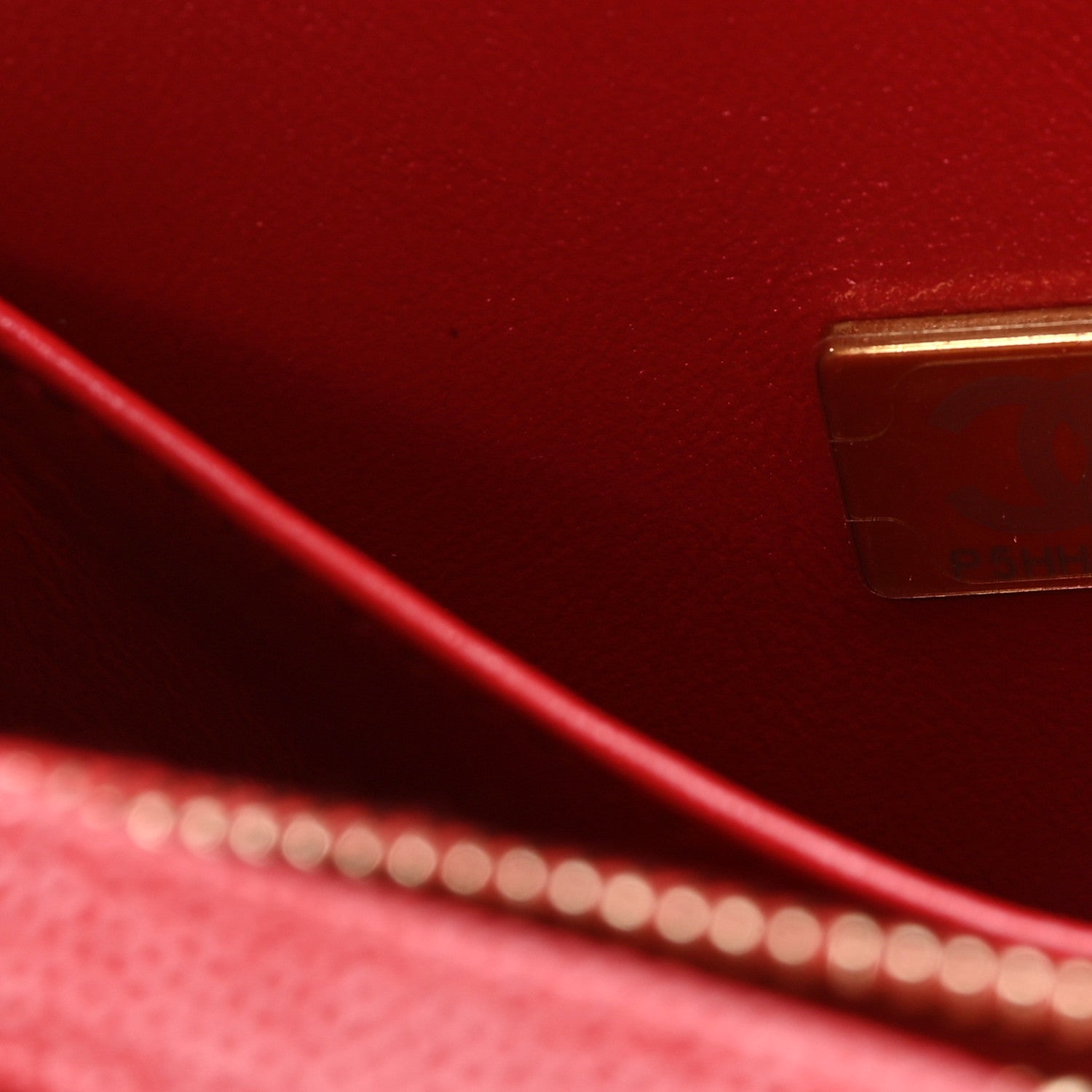 Caviar Quilted Lizard Embossed Small Coco Handle Flap Red