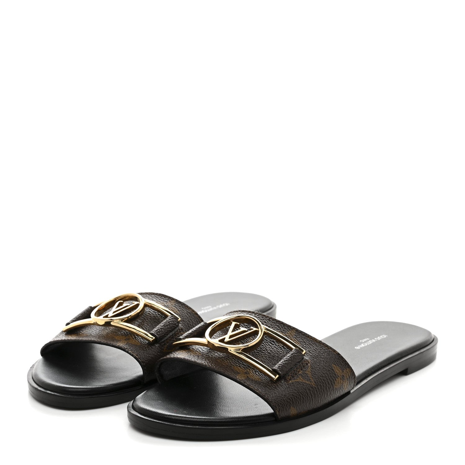 Patent Monogram Lock It Flat Mules 36.5