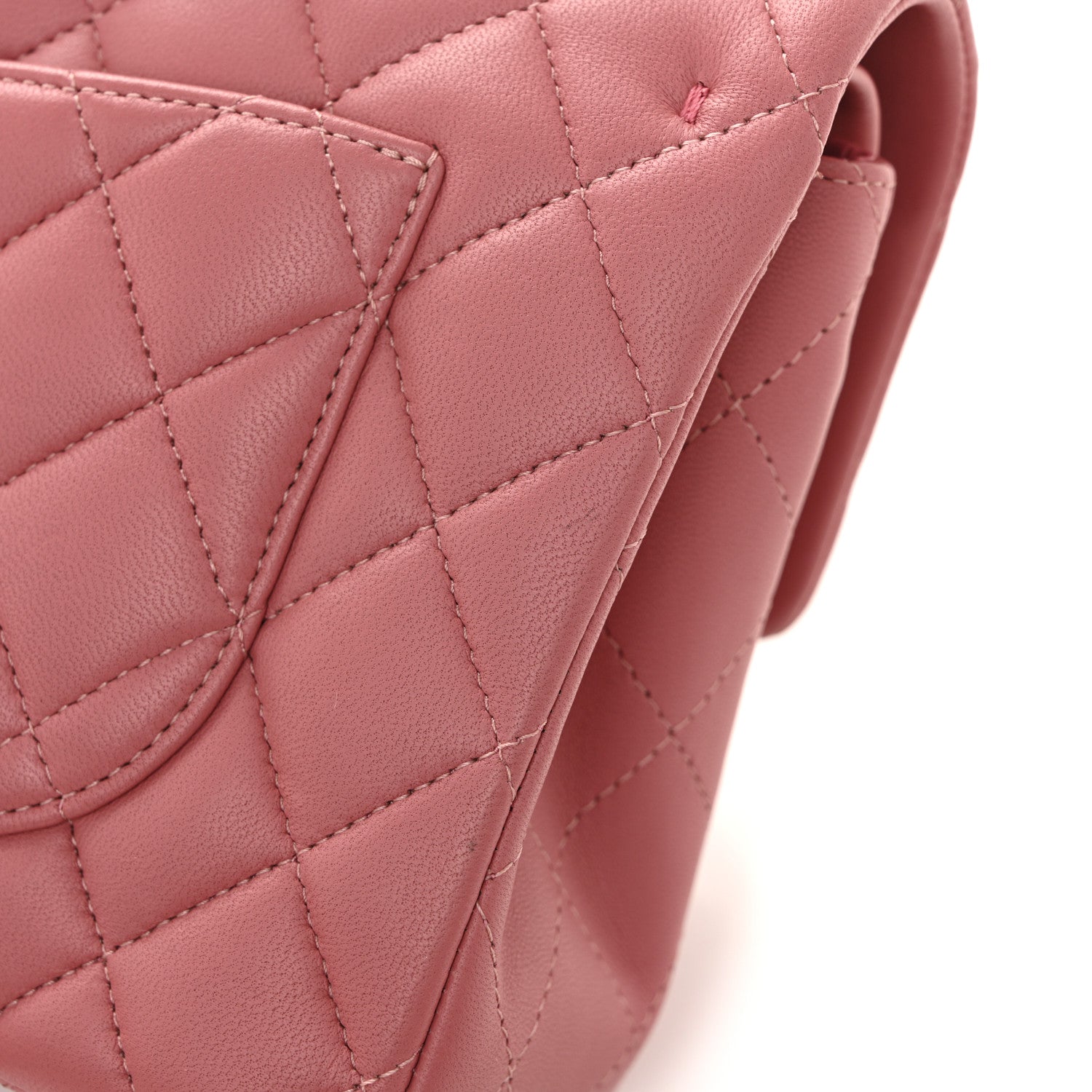 Lambskin Quilted Small Double Flap Pink
