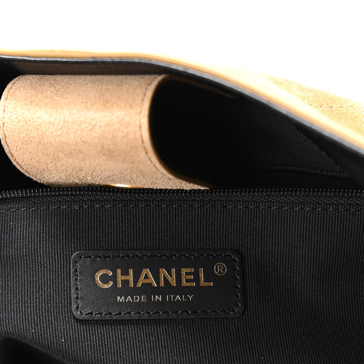 Suede Calfskin Shiny Lambskin Quilted Small Coco Base Shopping Bag Beige Black