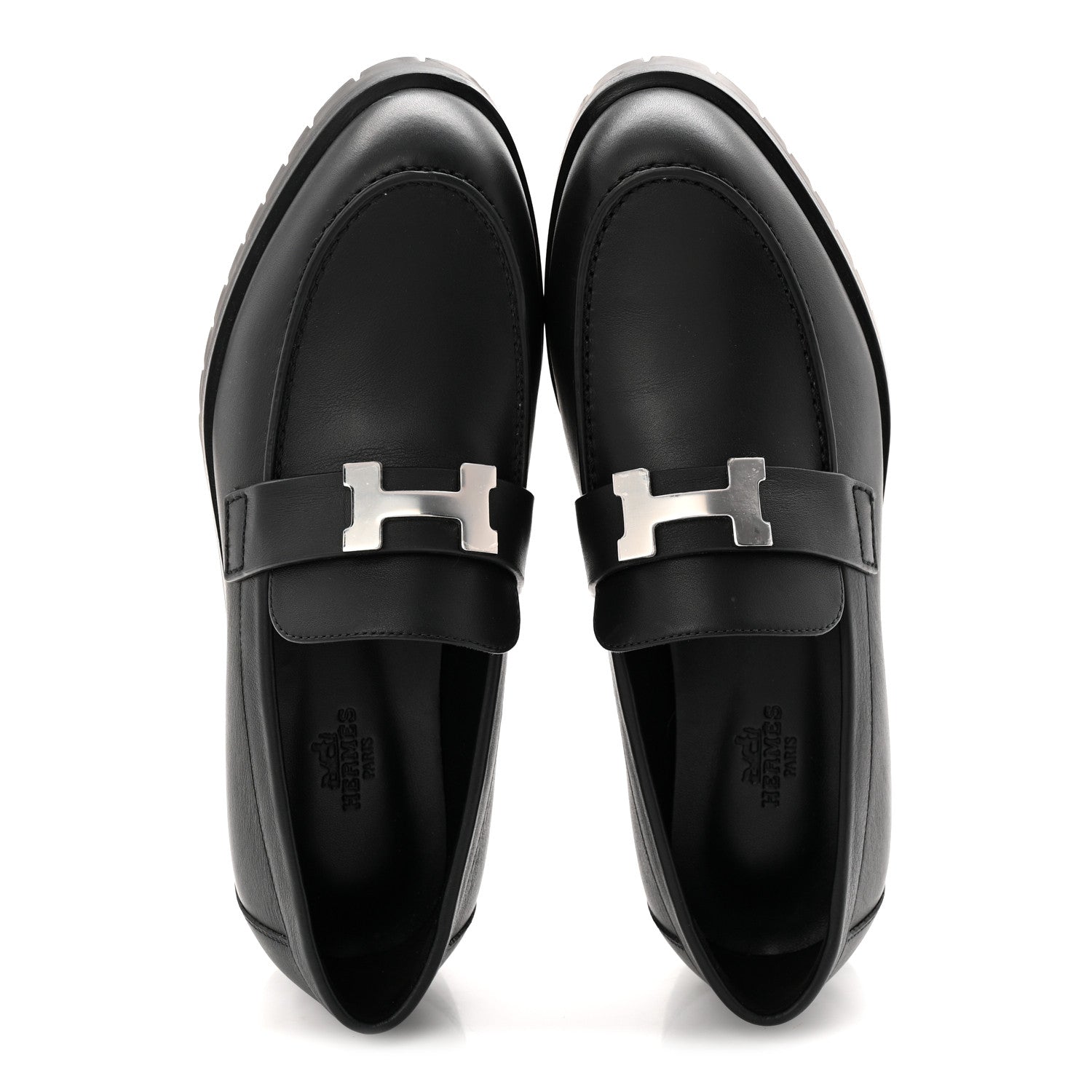 Calfskin Womens Faubourg Loafers 36 Black
