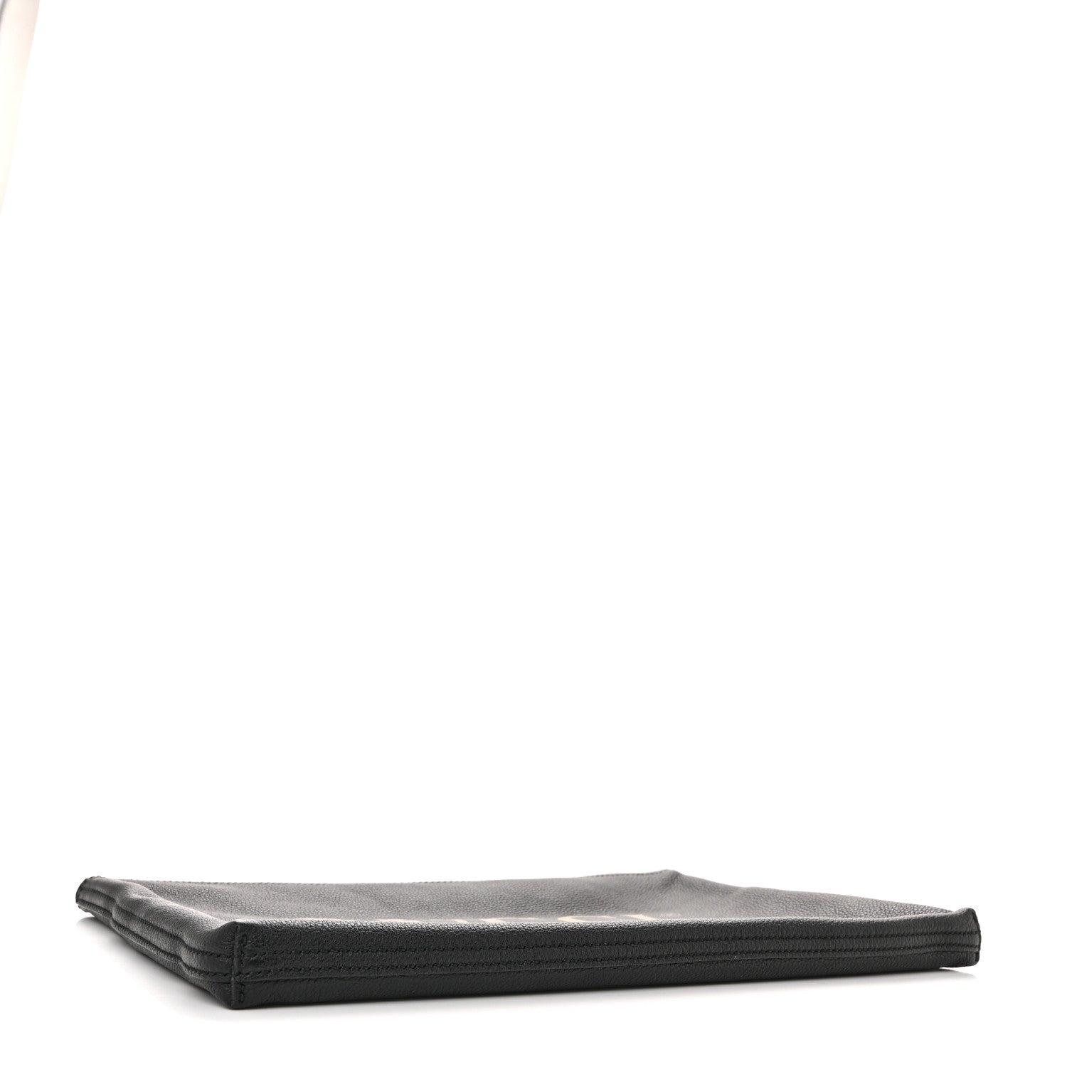 Pebbled Calfskin Large Logo Portfolio Clutch Black
