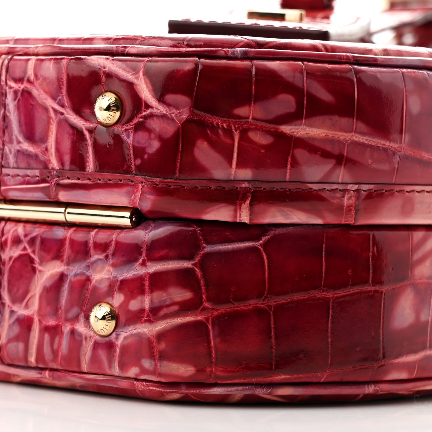 Crocodile Petite Boite Chapeau Dark Pink