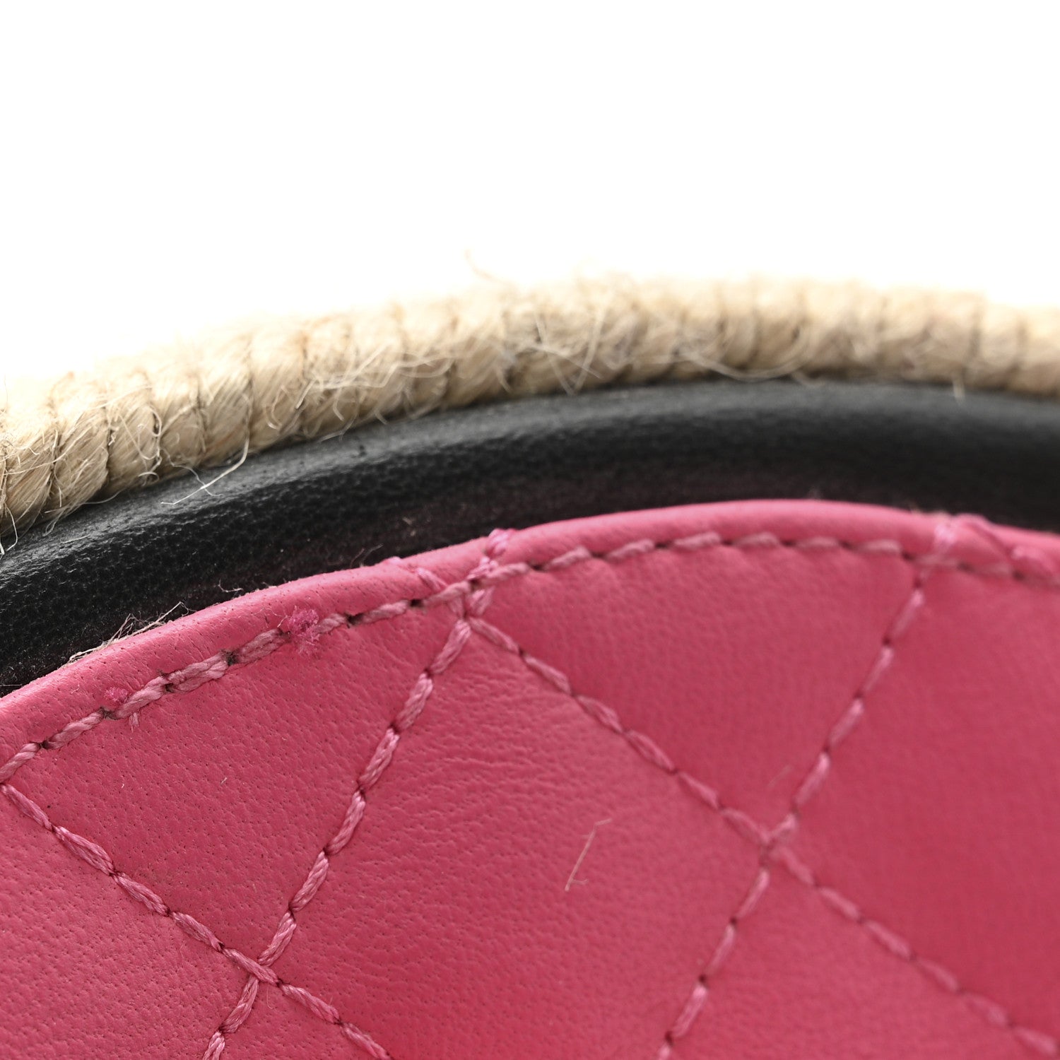 Lambskin Chain CC Thong Espadrille Sandals 38 Pink