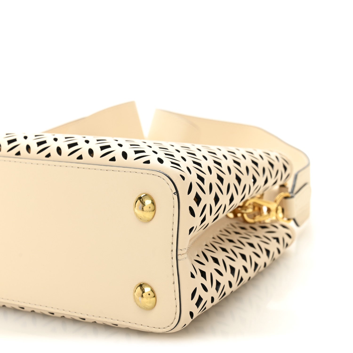 Calfskin Cut-Out Garden Party Capucines BB White