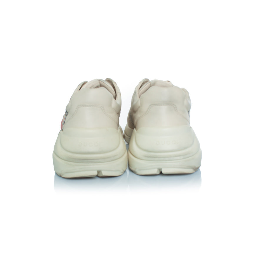 Men's Gucci Rhyton trainers with mouth print in beige