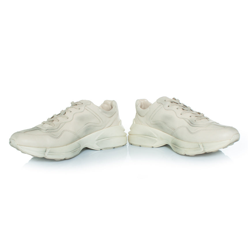 Men's Gucci Rhyton trainers with mouth print in beige