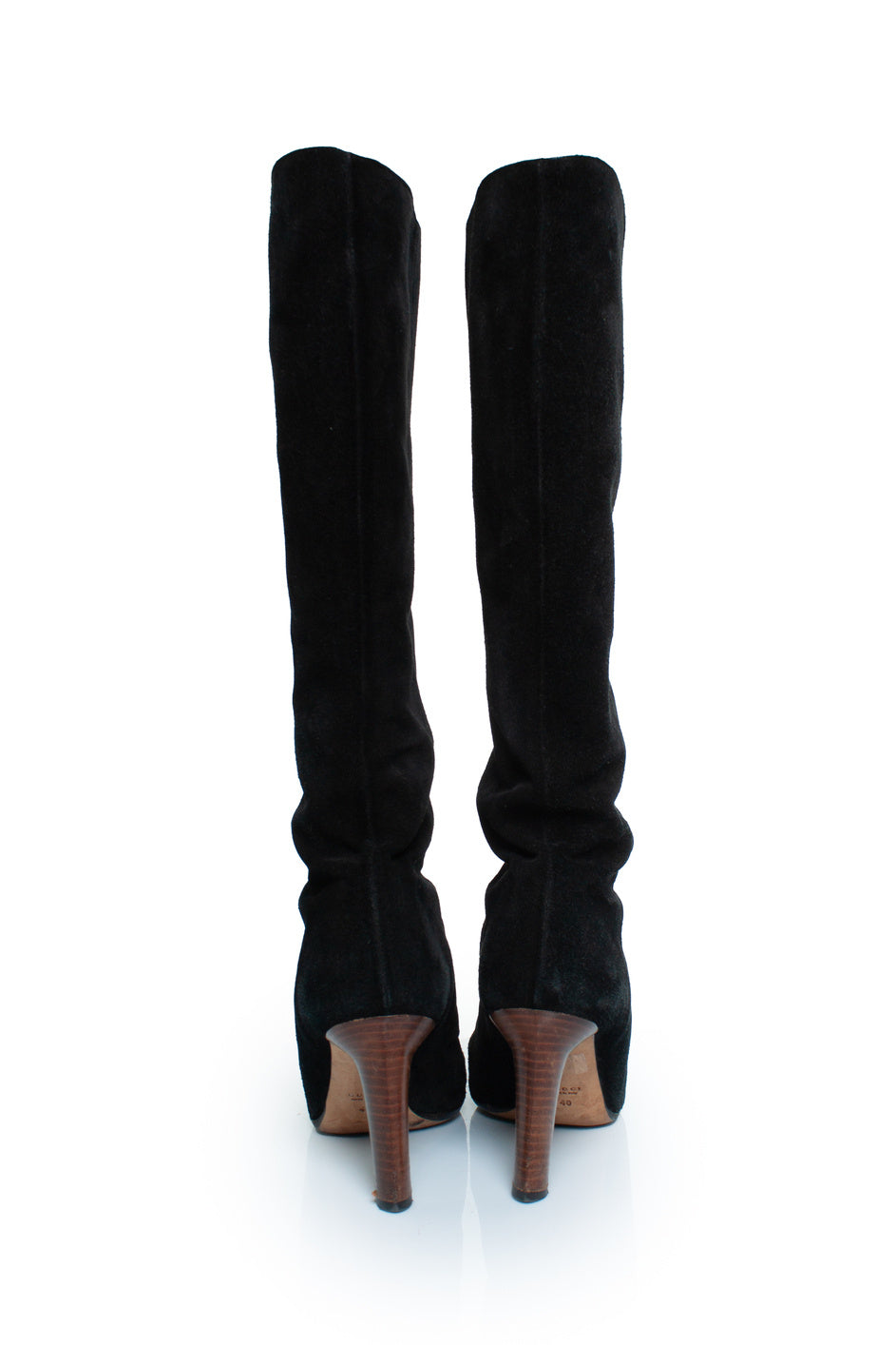 Women's Gucci Black suede knee boots with GG logo