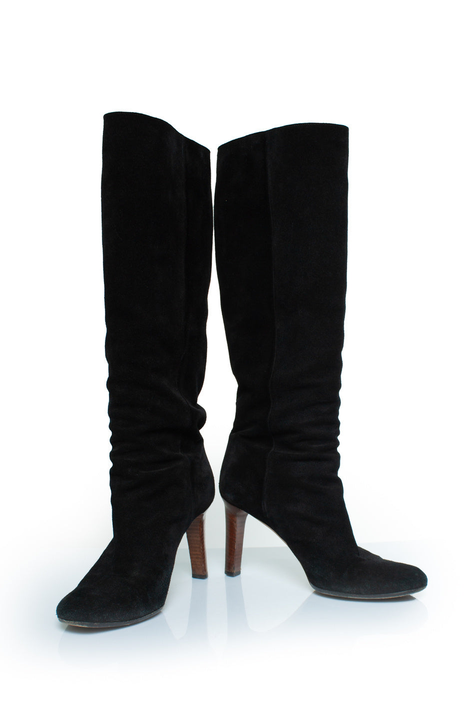 Women's Gucci Black suede knee boots with GG logo