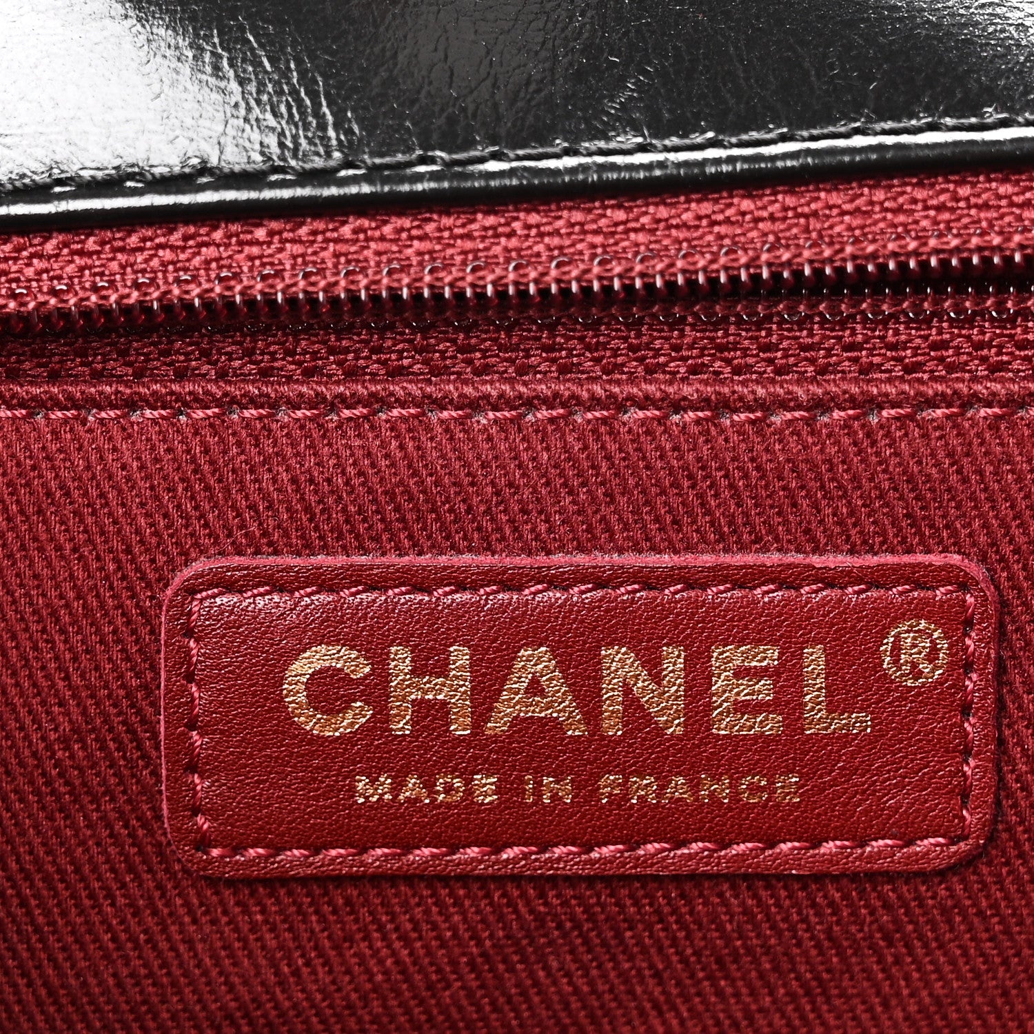 Glazed Calfskin Quilted Medium Bubble CC Flap Black