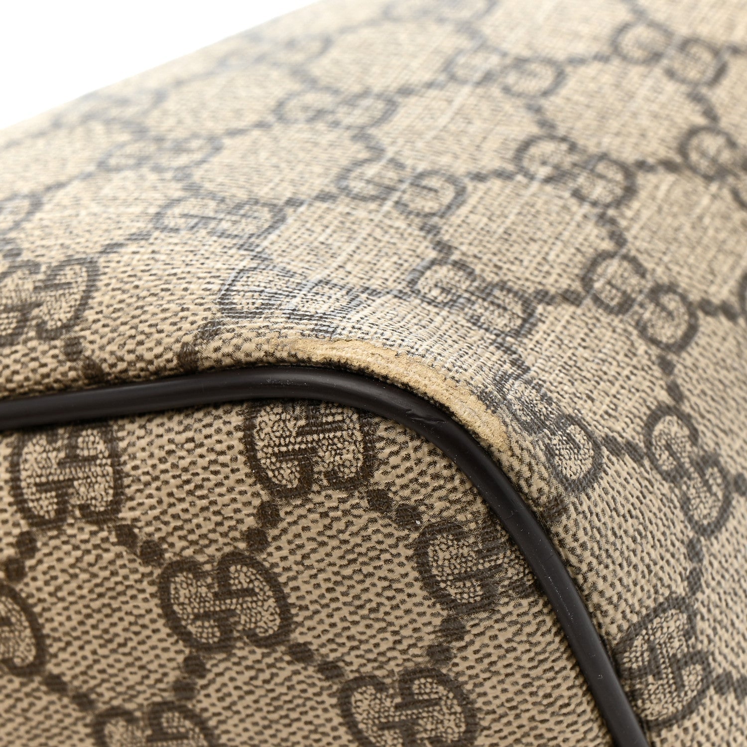 GG Supreme Monogram Large Shopping Tote Dark Brown