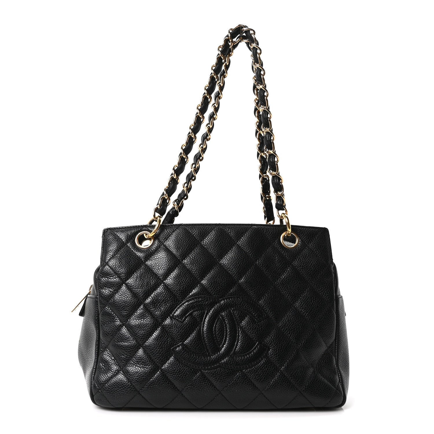 Caviar Quilted Petit Timeless Tote PTT Black
