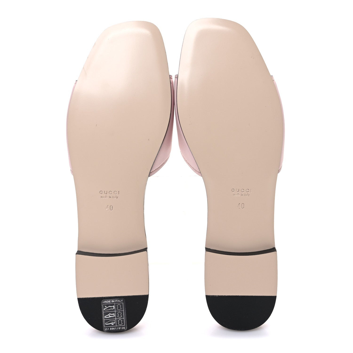 Cosmos Softy Calfskin Interlocking G Cut Out Slide Sandals 40 Pastel Pink