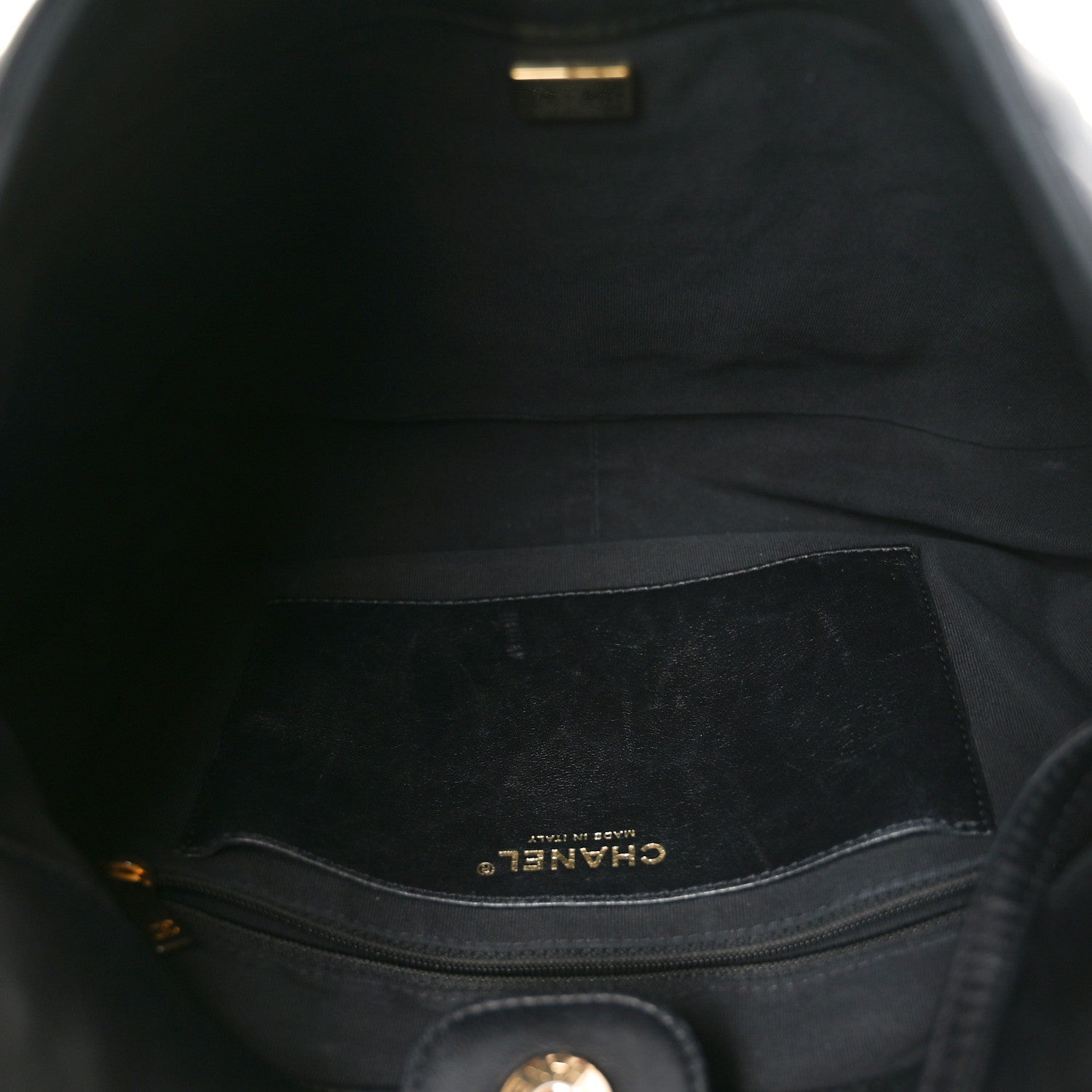 Lambskin Quilted Large CC Funky Town Hobo Black