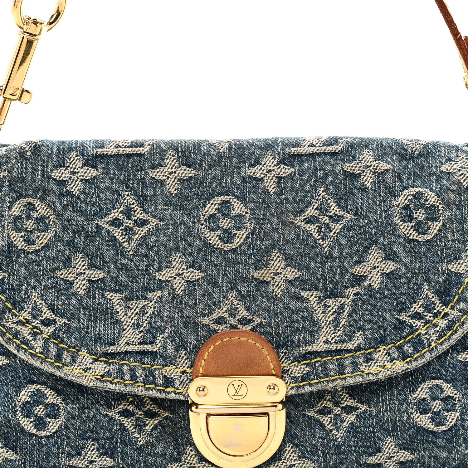 Monogram Denim Mini Pleaty Blue