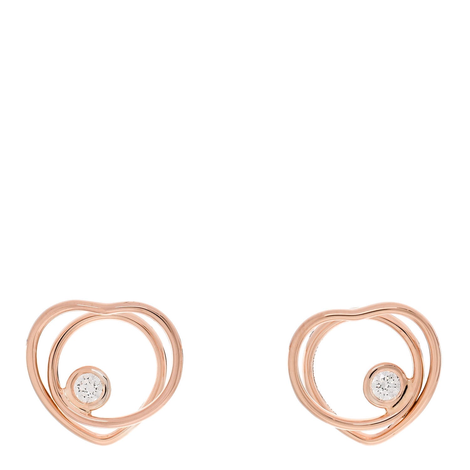 18K Rose Gold Diamond TPM Vertige Coeur Earrings
