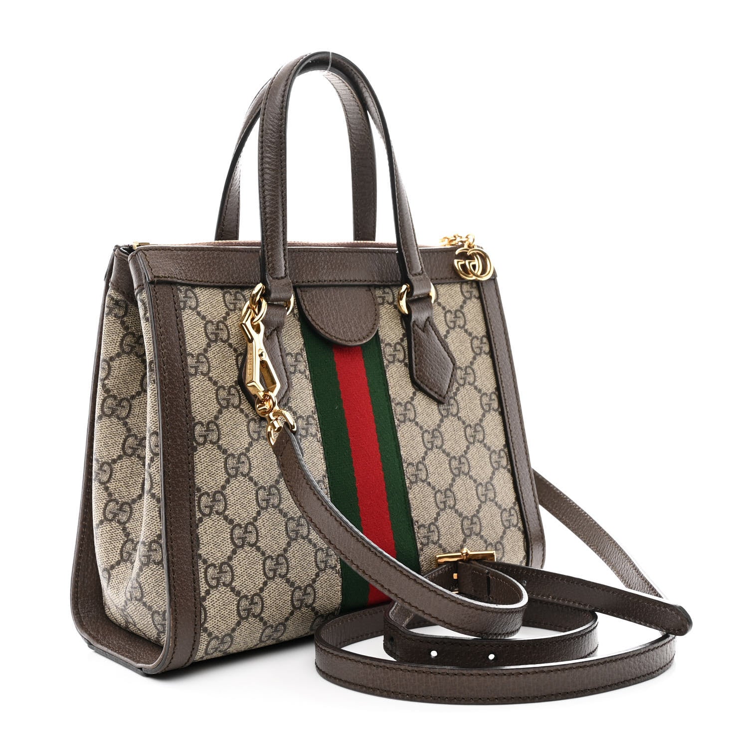 GG Supreme Monogram Small Ophidia Tote Bag Brown