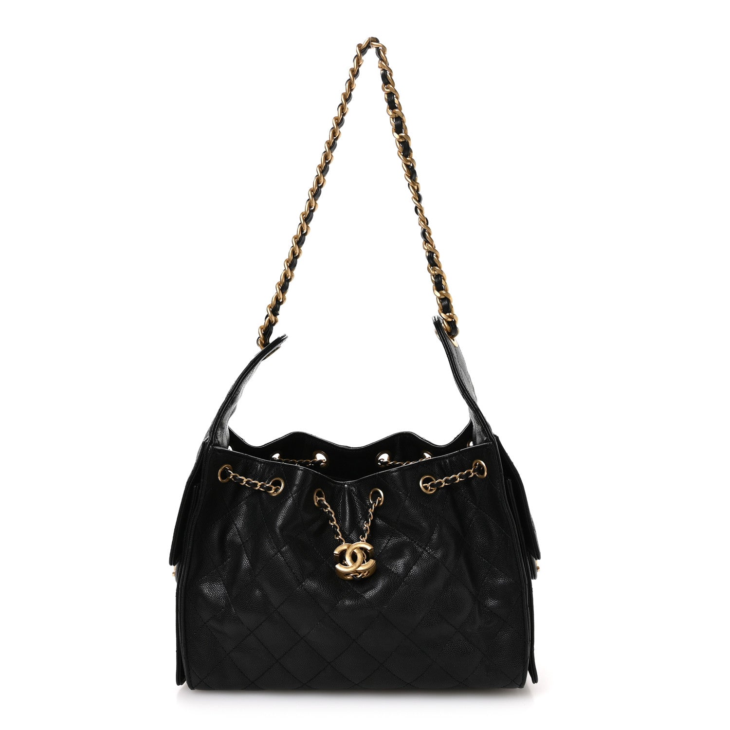 Caviar Quilted Small Chanel 25 Handbag Black