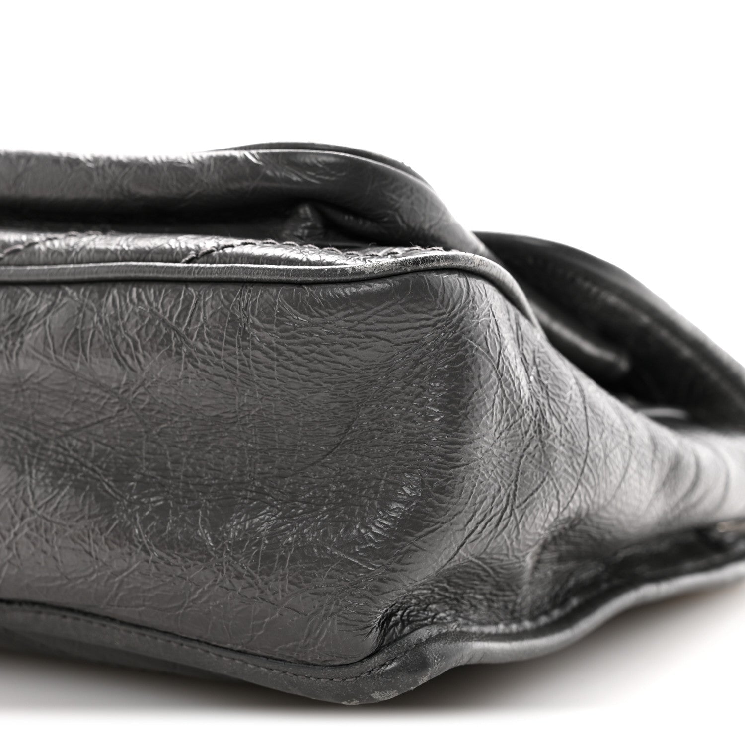 Crinkled Calfskin Matelasse Monogram Medium Niki Chain Satchel Fog