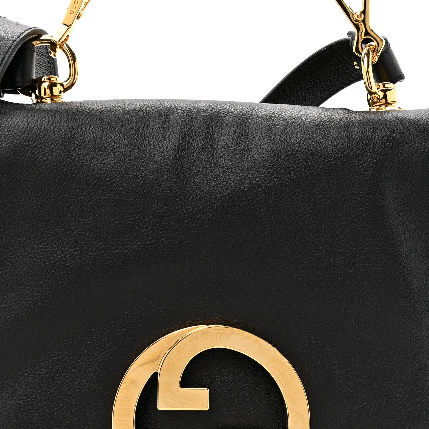 Roxy Calfskin Web Medium Blondie Shoulder Flap Bag Black