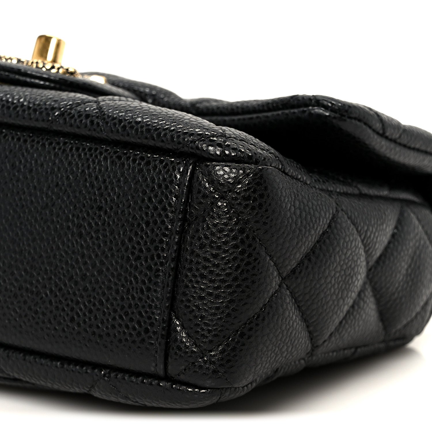 Grained Lambskin Quilted Mini Flap Black