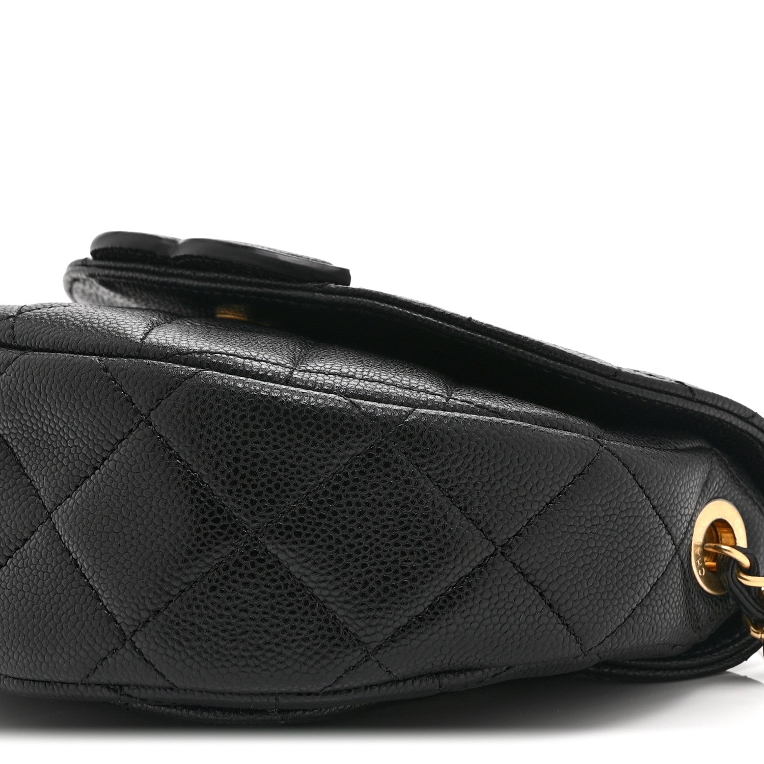 Caviar Quilted Mini Messenger Flap Black