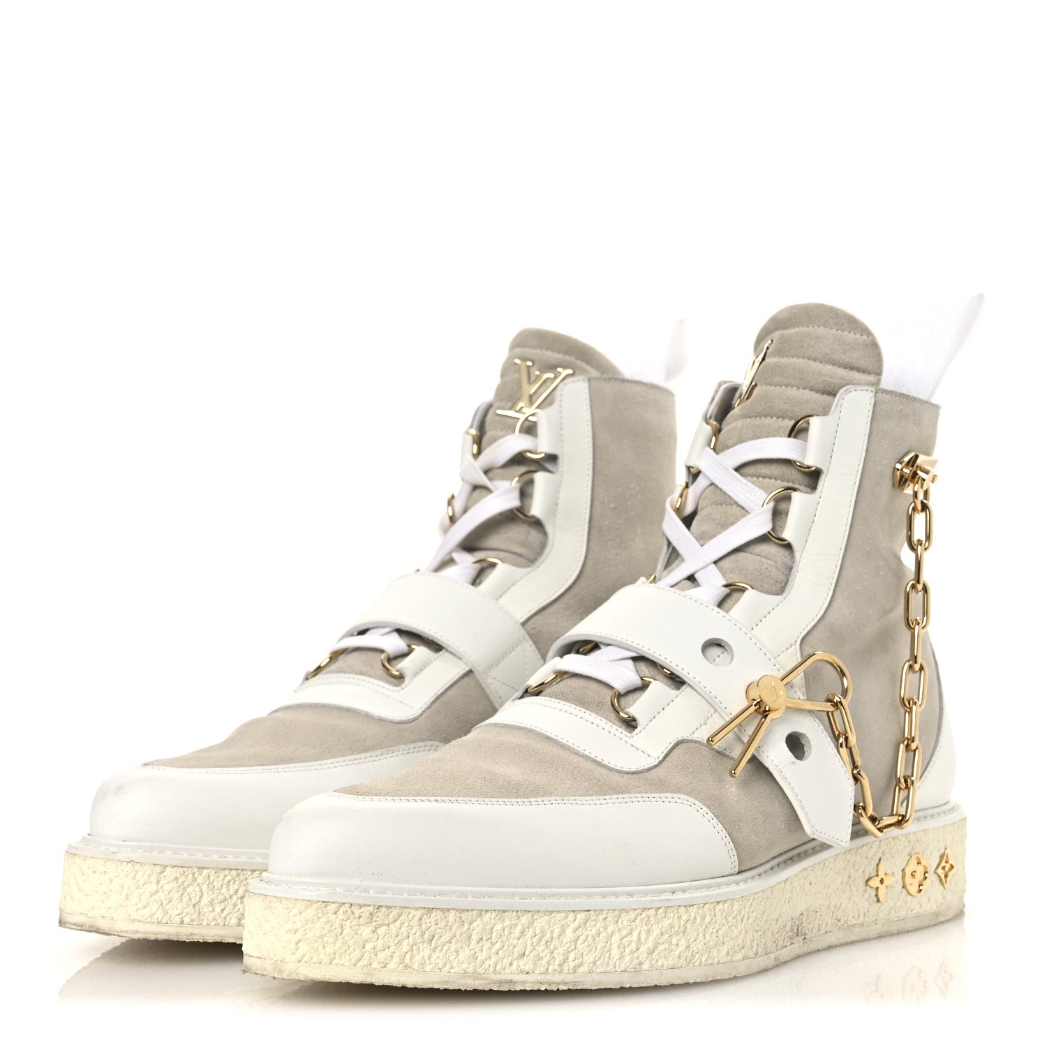 Calfskin Suede Mens Creeper Ankle Boots 9 White