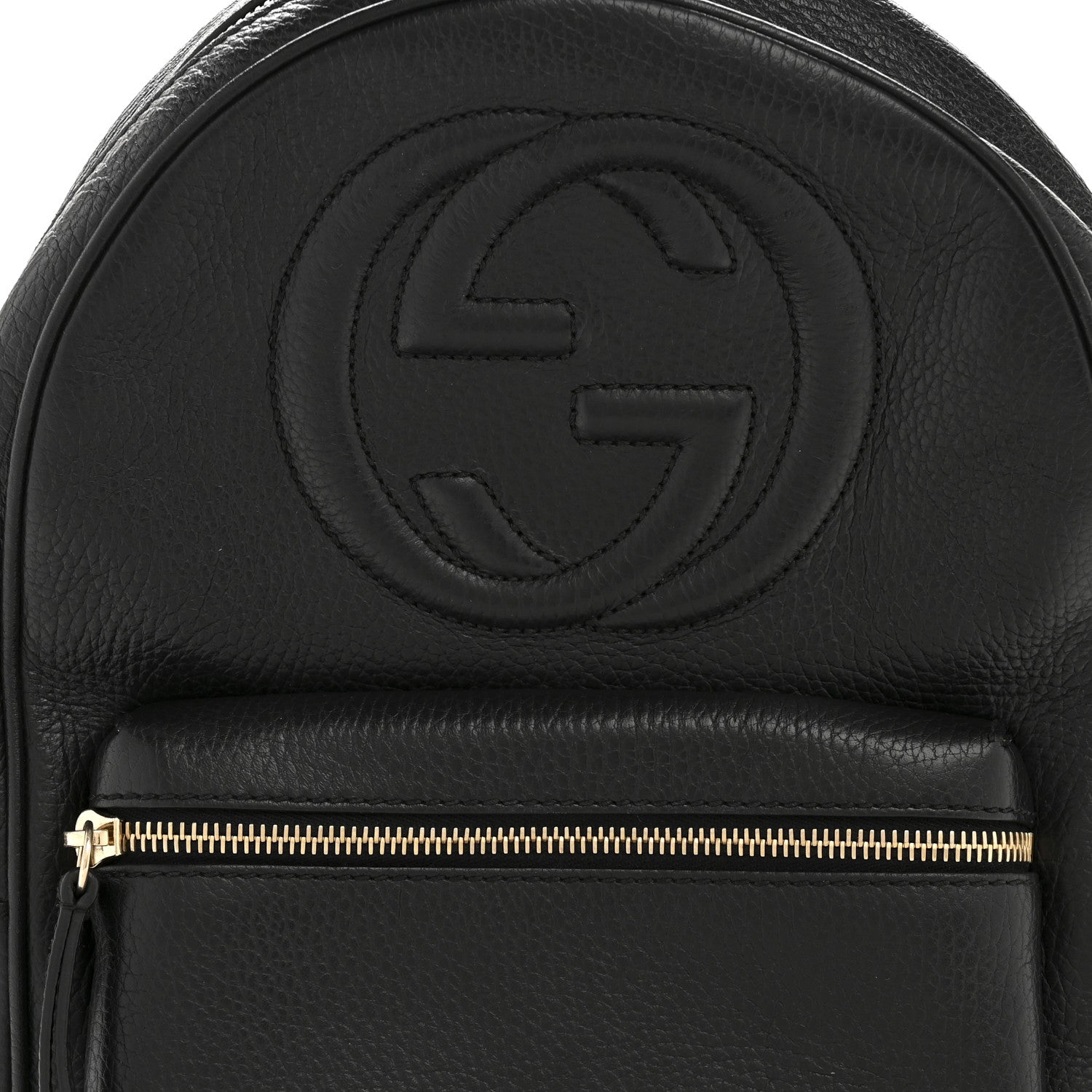 Pebbled Calfskin Soho Chain Backpack Black