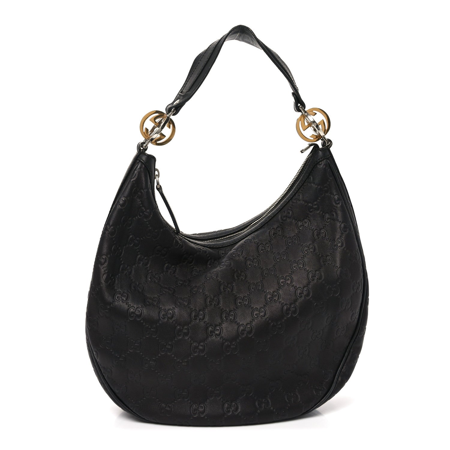 Guccissima Medium GG Twins Hobo Black