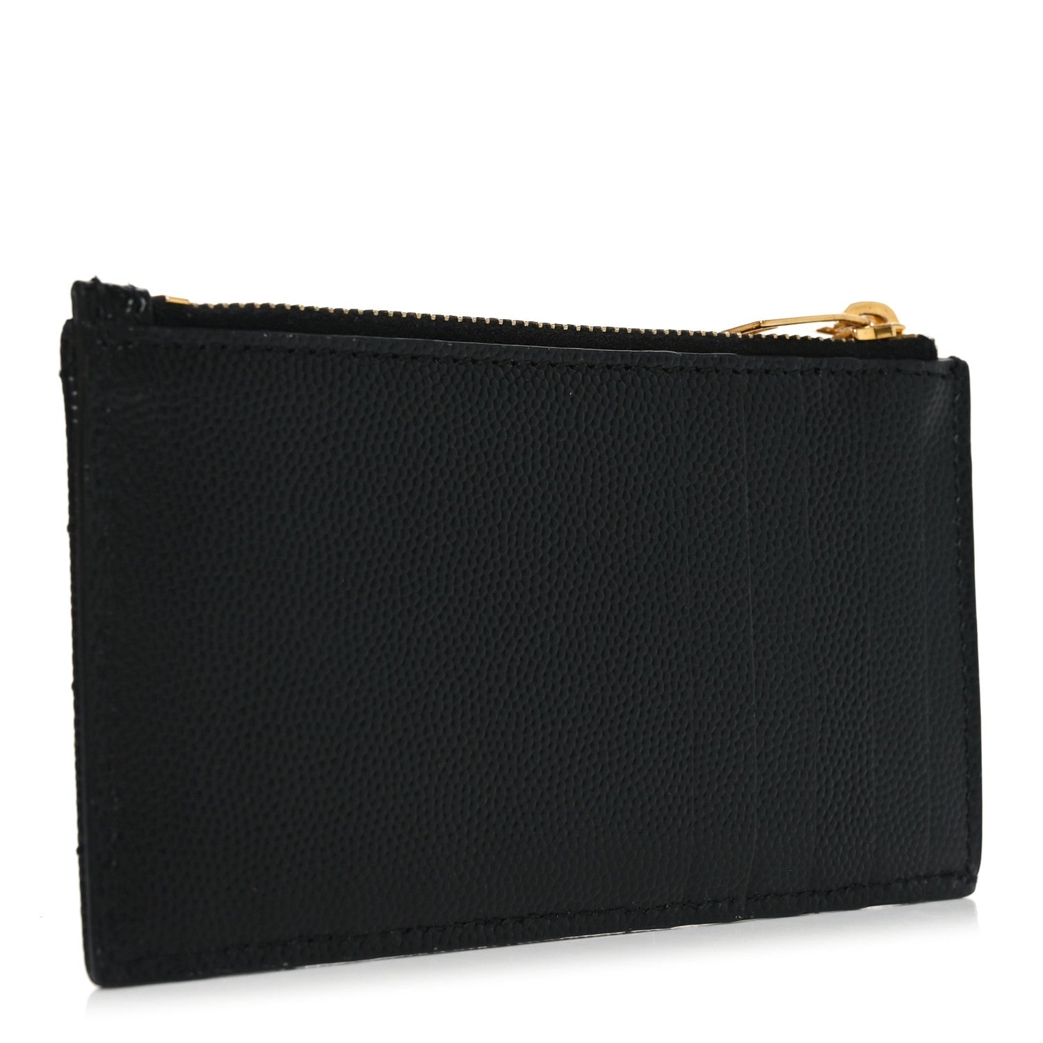 Grain De Poudre Matelasse Chevron Monogram Fragments Zippered Card Case Black