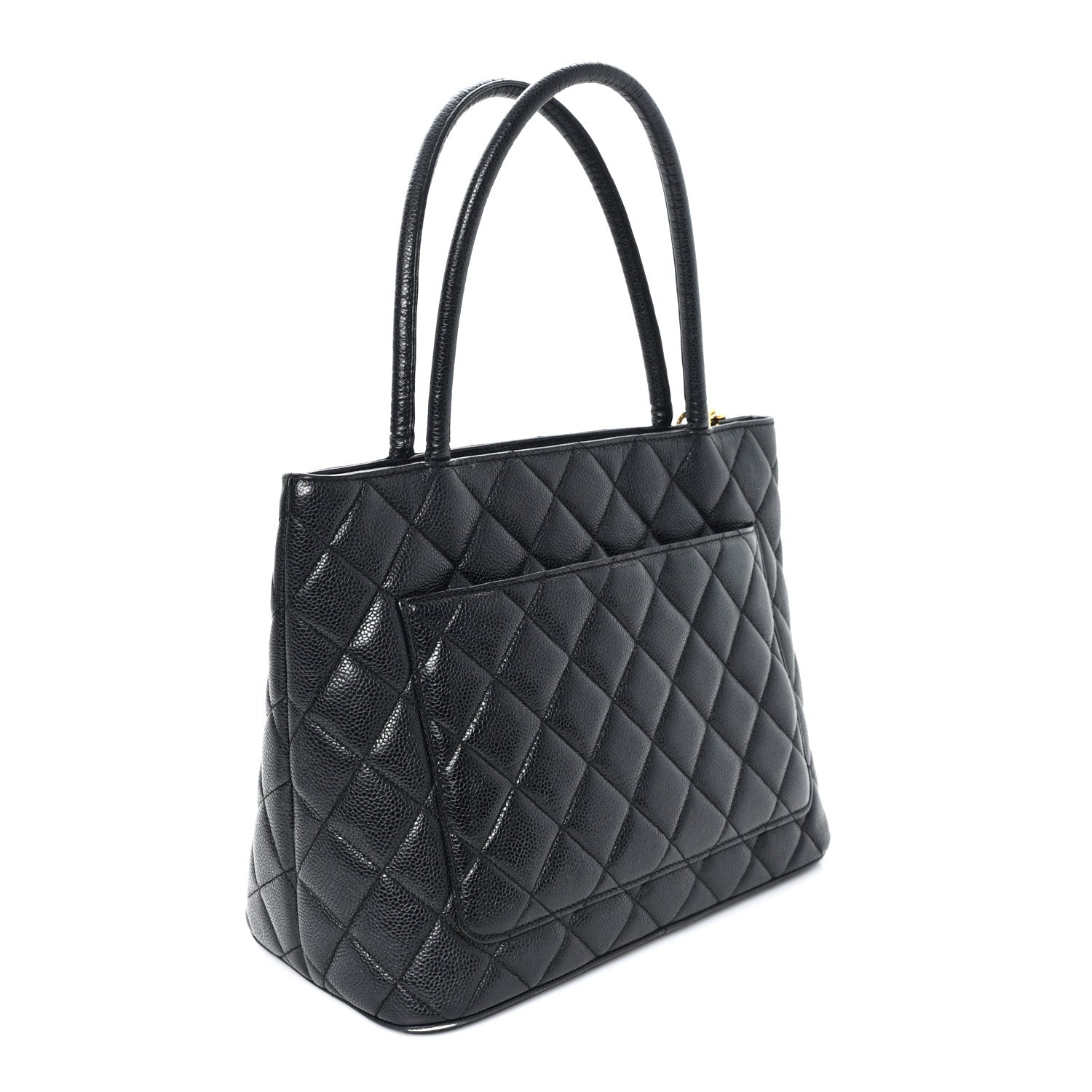 Caviar Quilted Medallion Tote Black