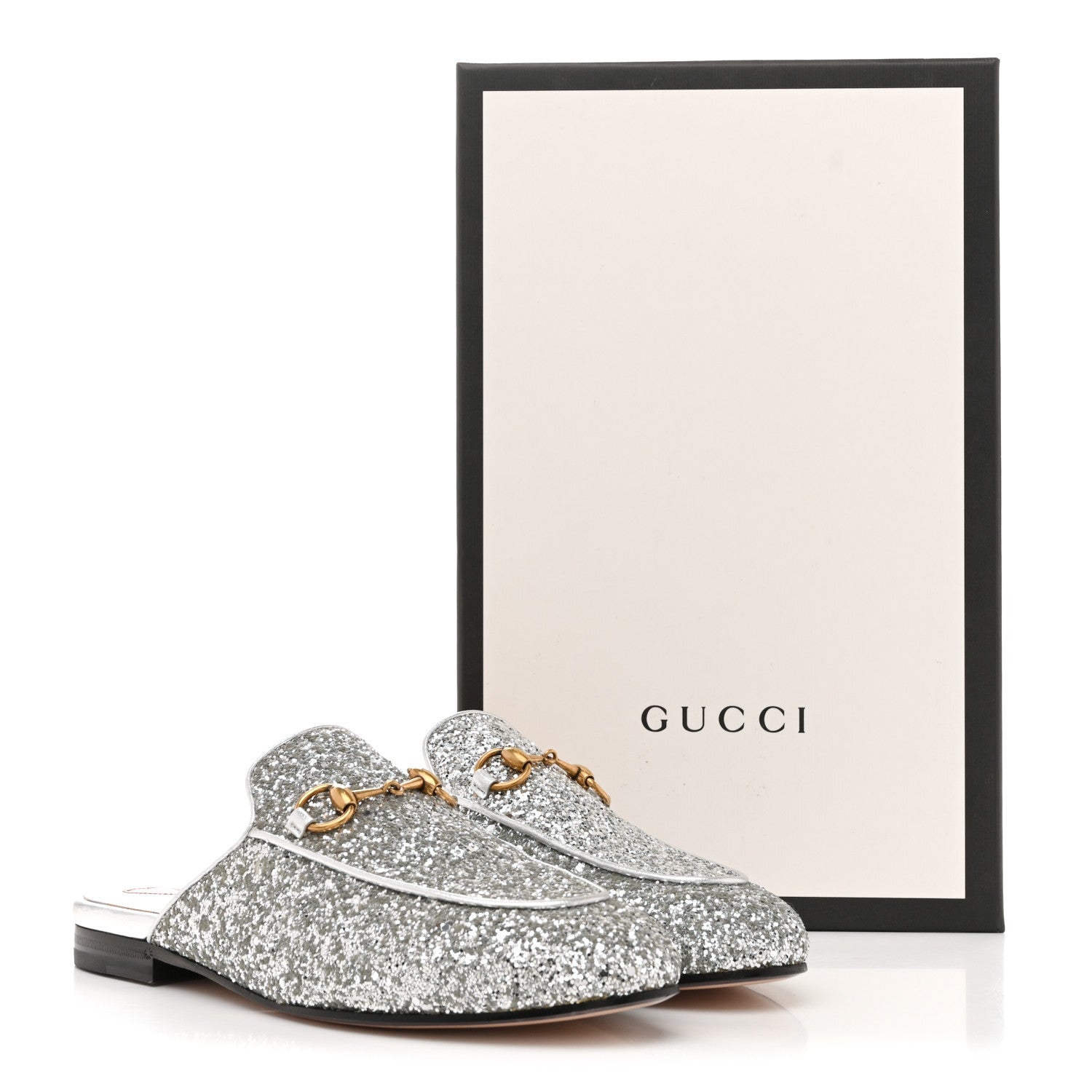 Glitter Womens Princetown Slippers 36 Silver