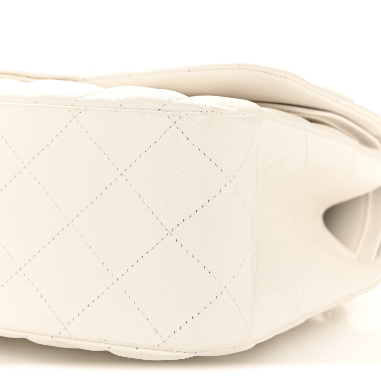 Caviar Quilted Jumbo Double Flap White