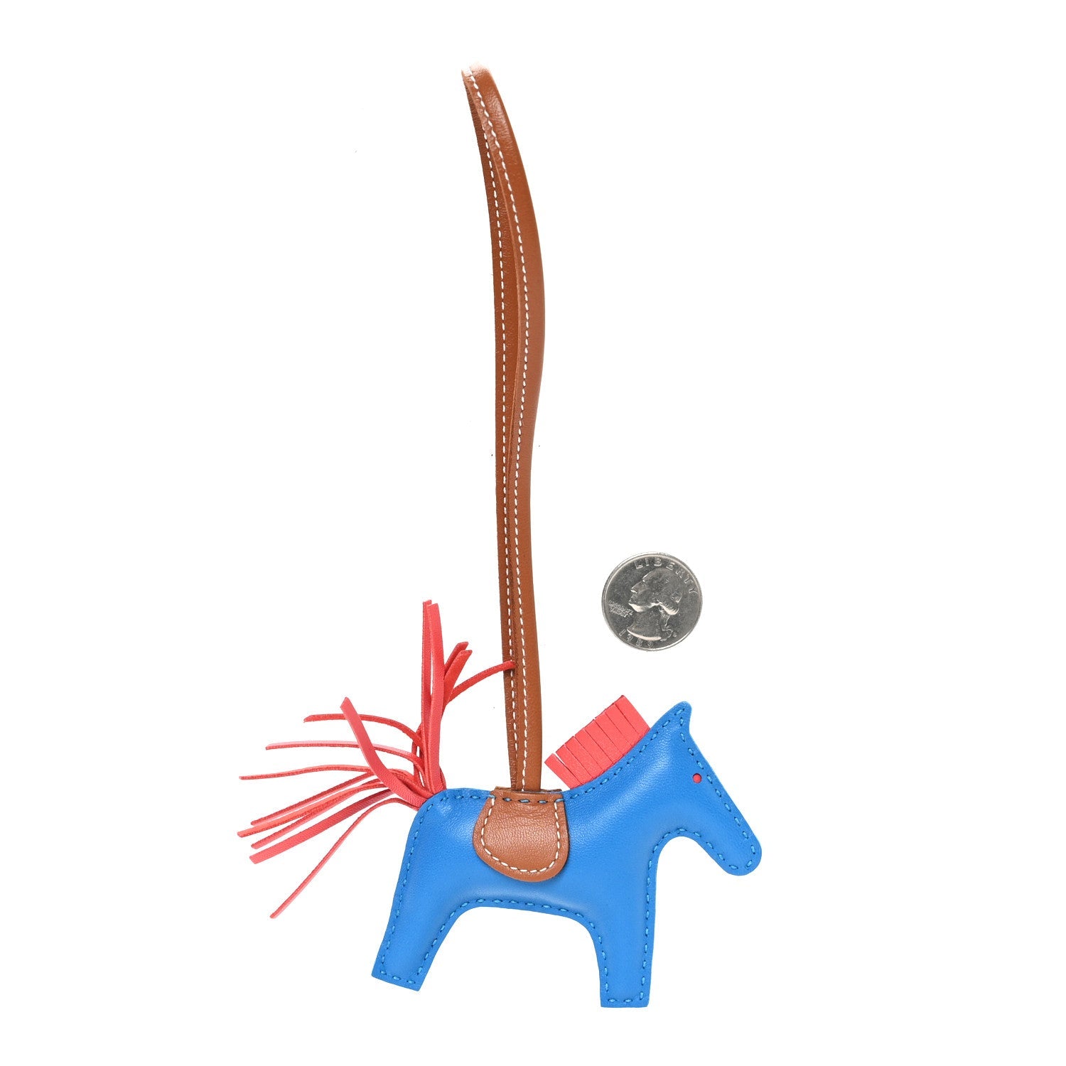 Milo Lambskin Grigri Rodeo Horse Bag Charm PM Blue Zanzibar Rose Texas Gold