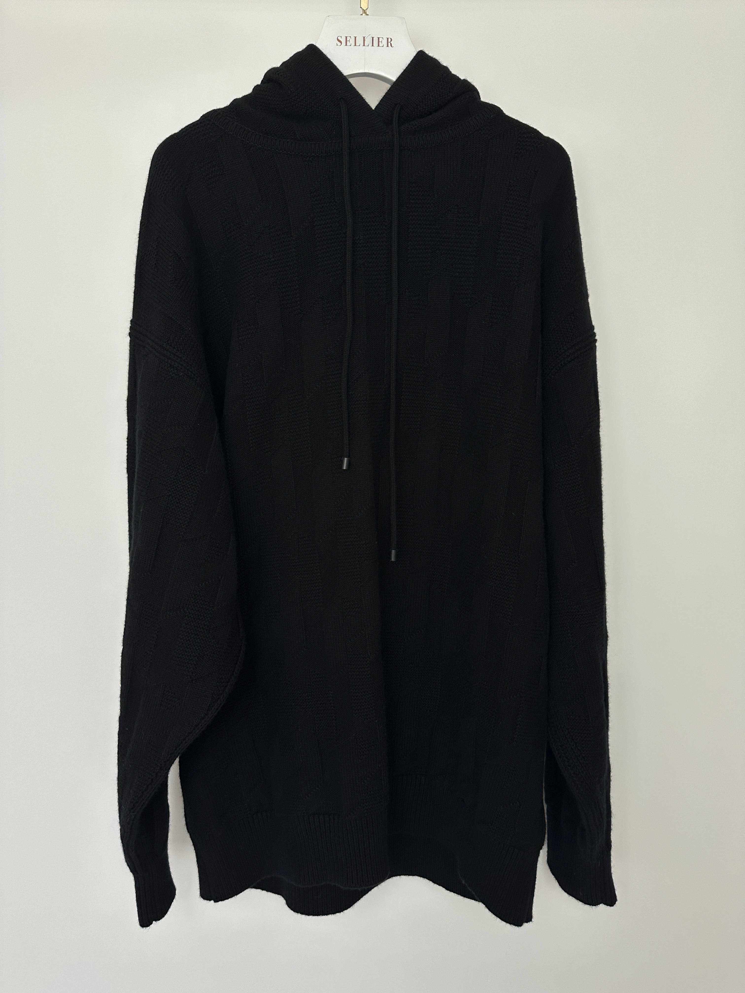 Hermès Black Voyage Knit Hoodie Size FR 40 (UK 12)