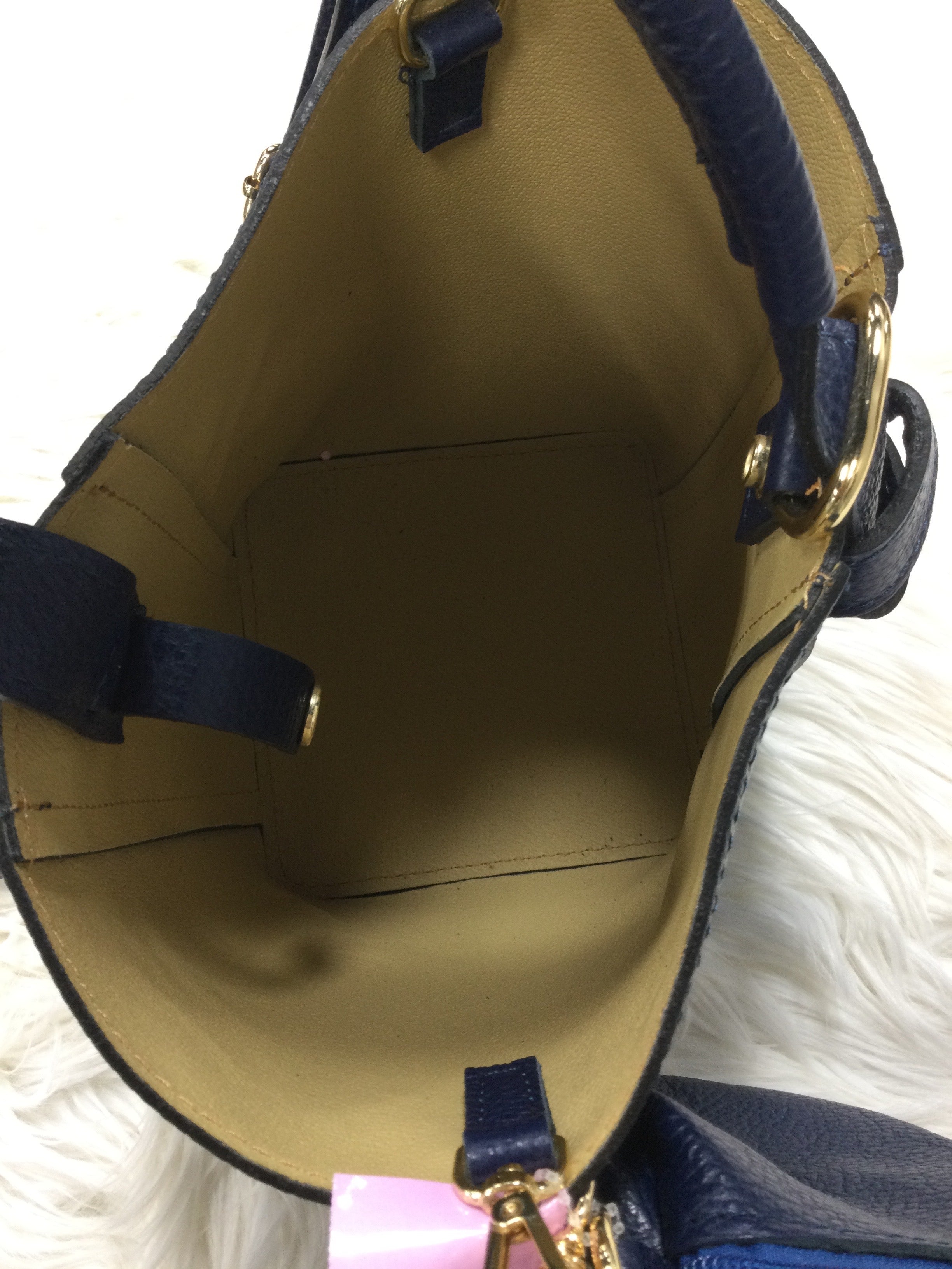 Handbag Leather By Cmb In Navy, Size:Medium