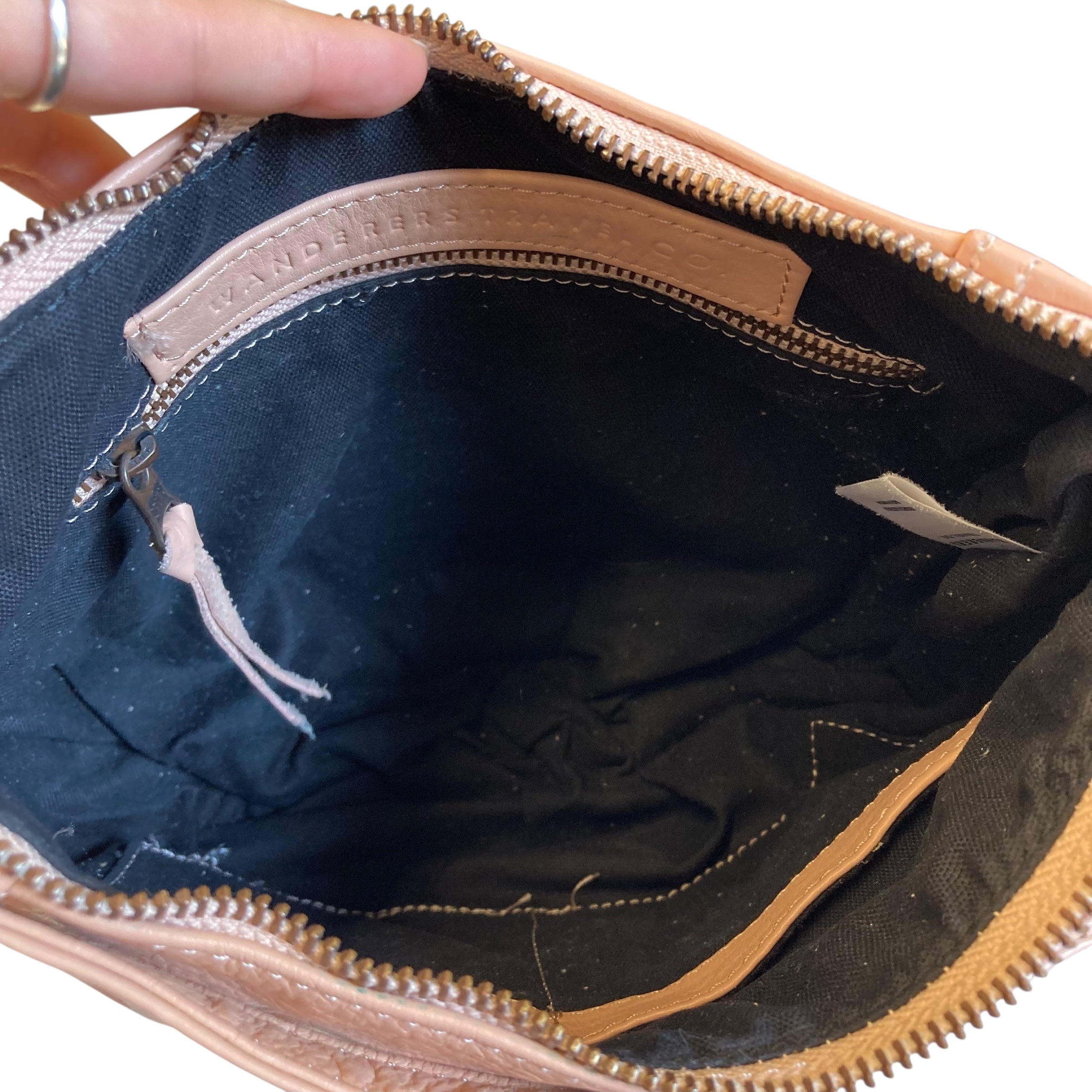 Crossbody Leather By Wanderers Travel Co. In Pink, Size:Small