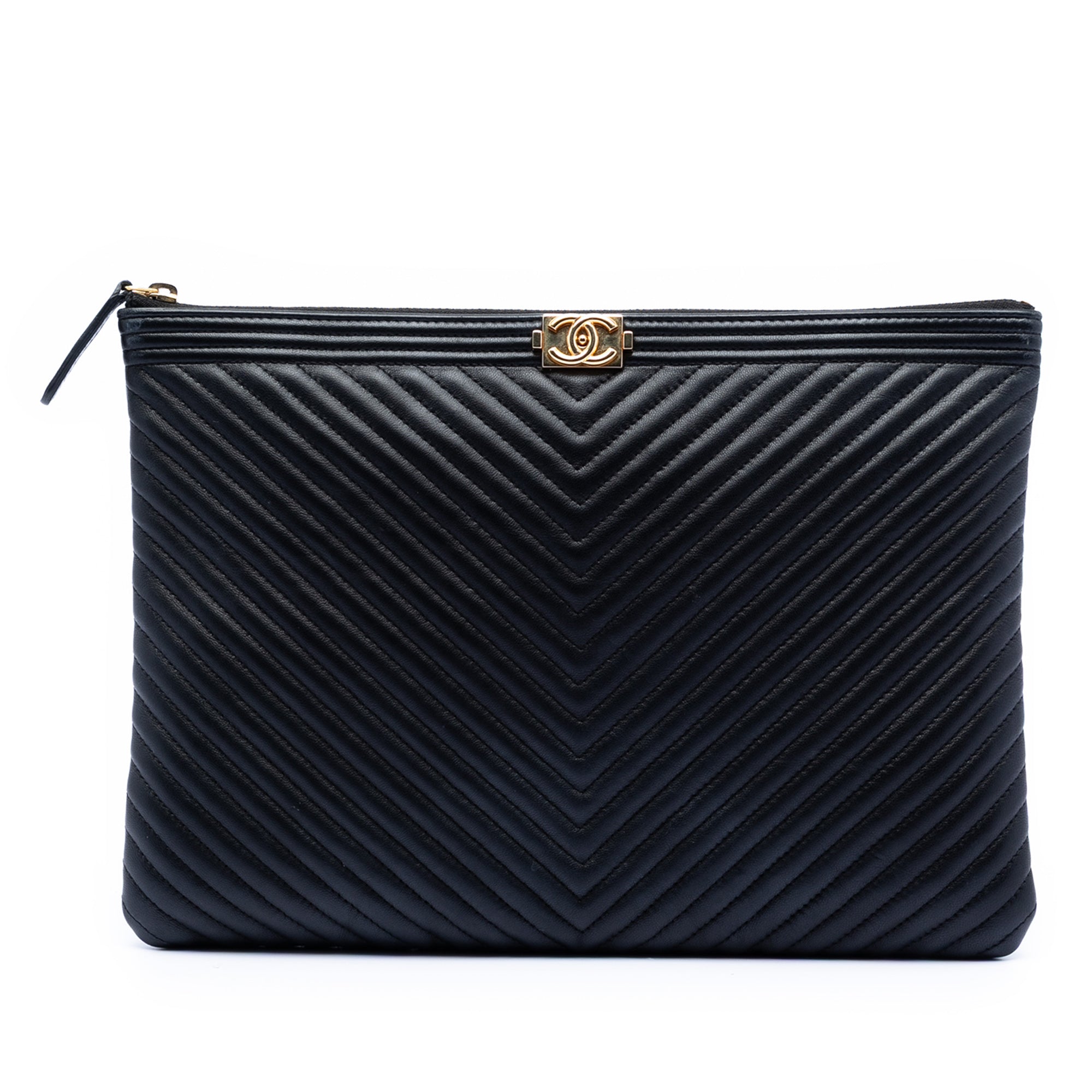 Boy O Case Clutch Chevron Lambskin Large