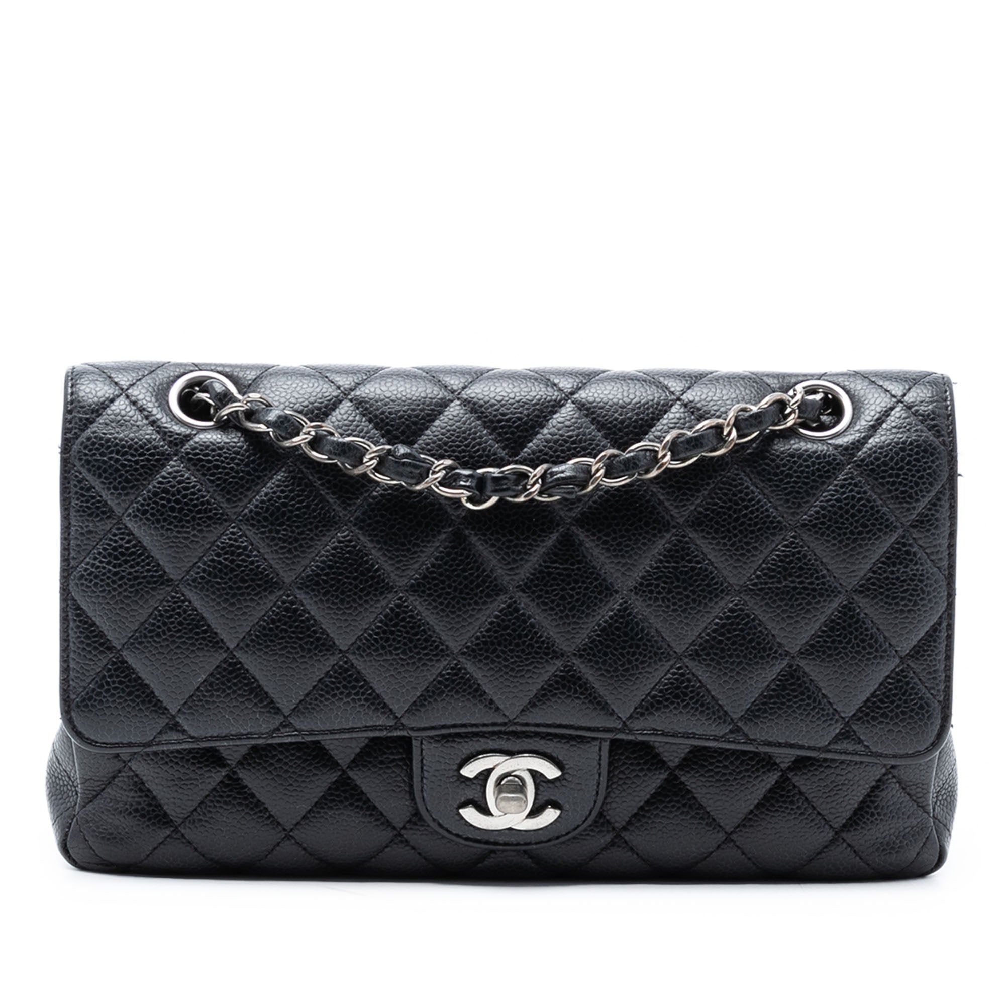 Classic Double Flap Bag Quilted Caviar Medium