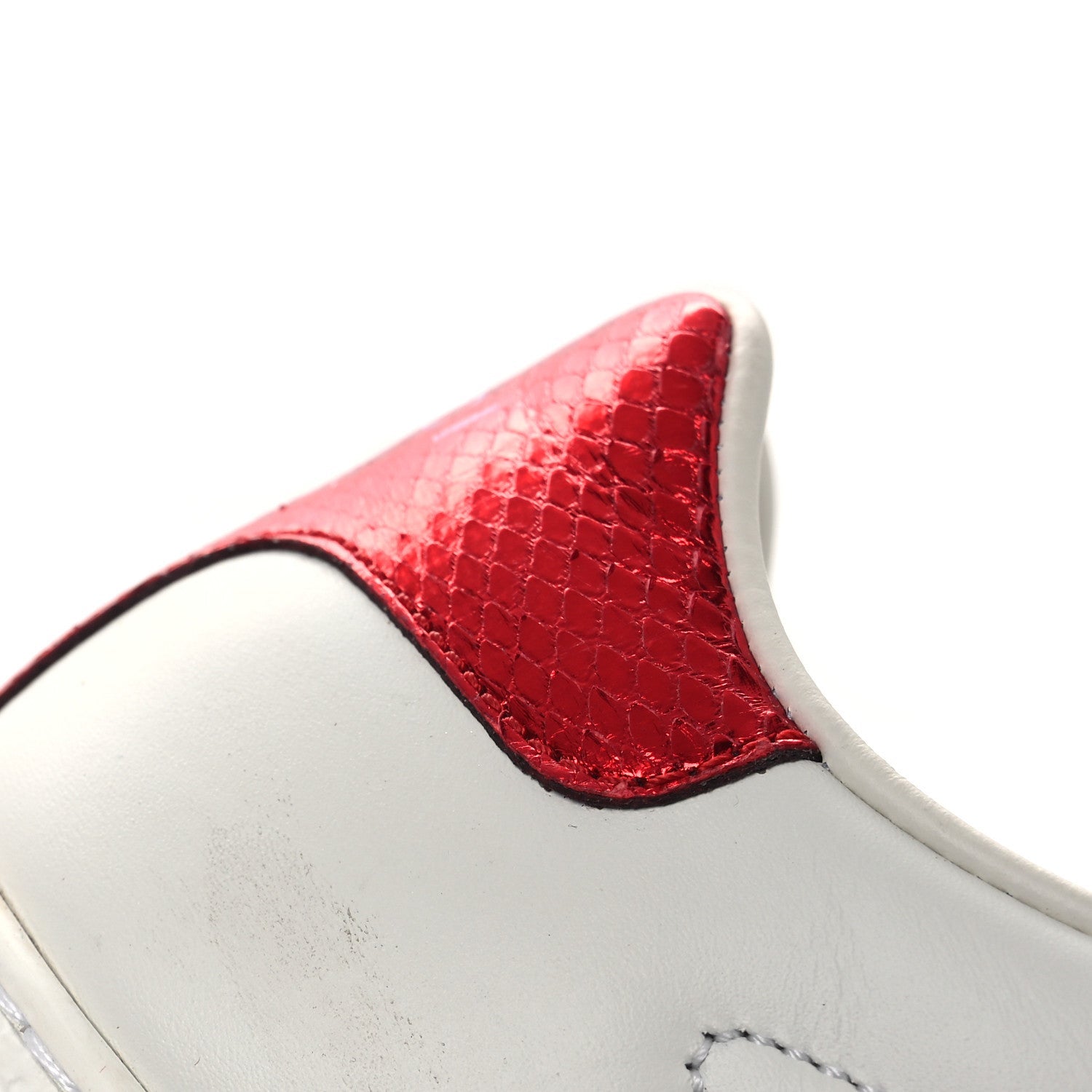 Calfskin Ayers Bee Embroidered Womens Ace Sneakers 36 White Green