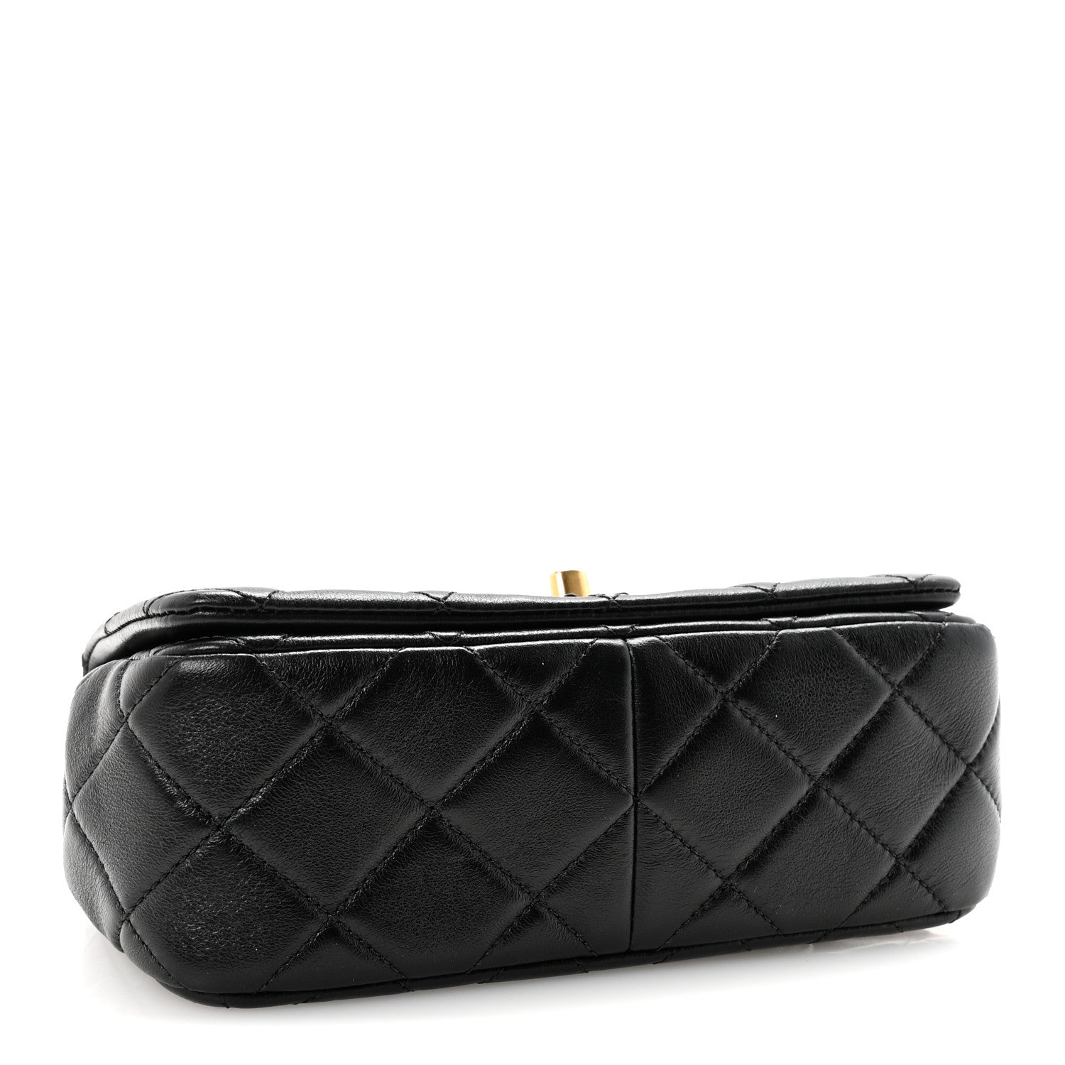Lambskin Quilted Braided CC Mini Flap Black