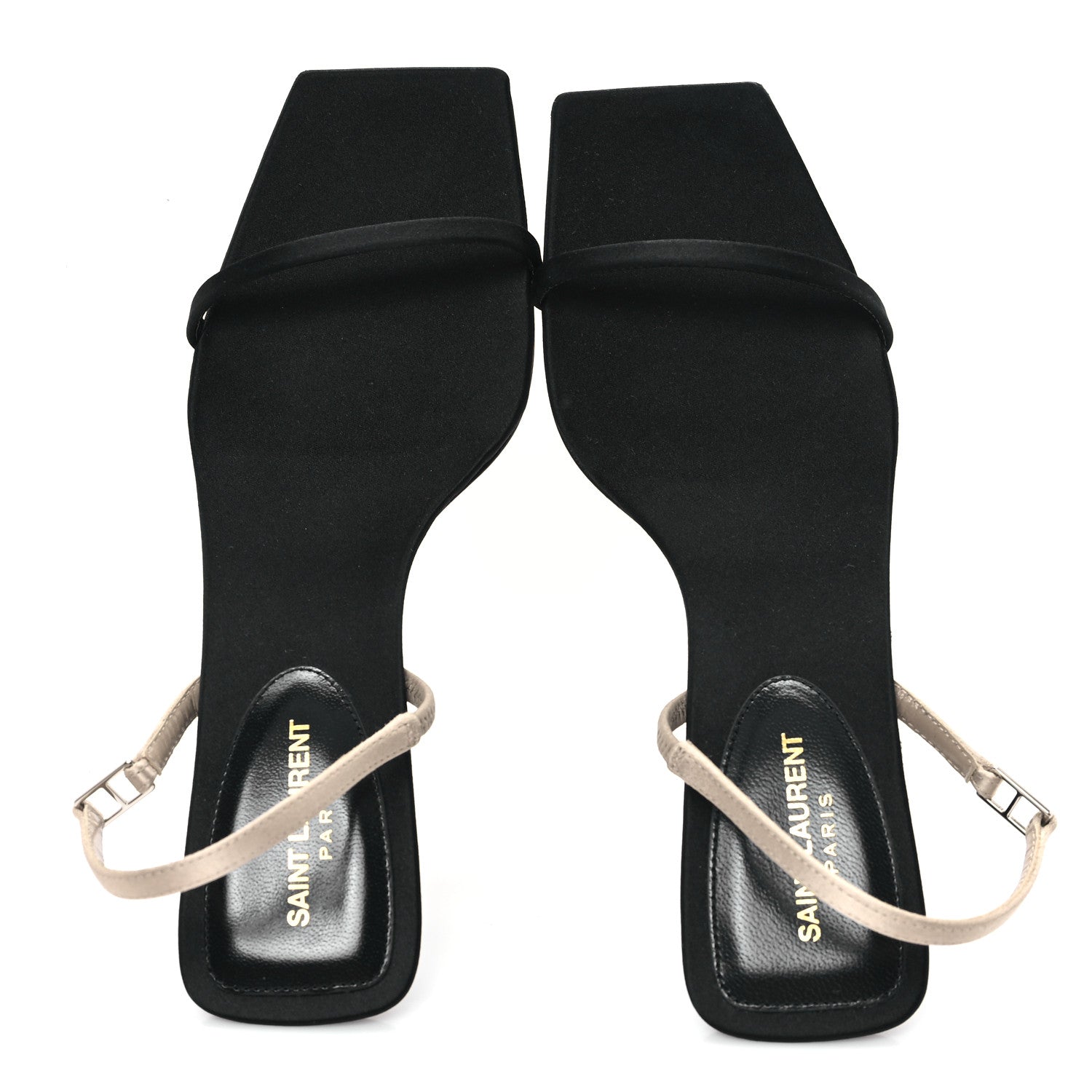Satin Slingback Jaspe 55 Sandals 38 Black Partridge Pink