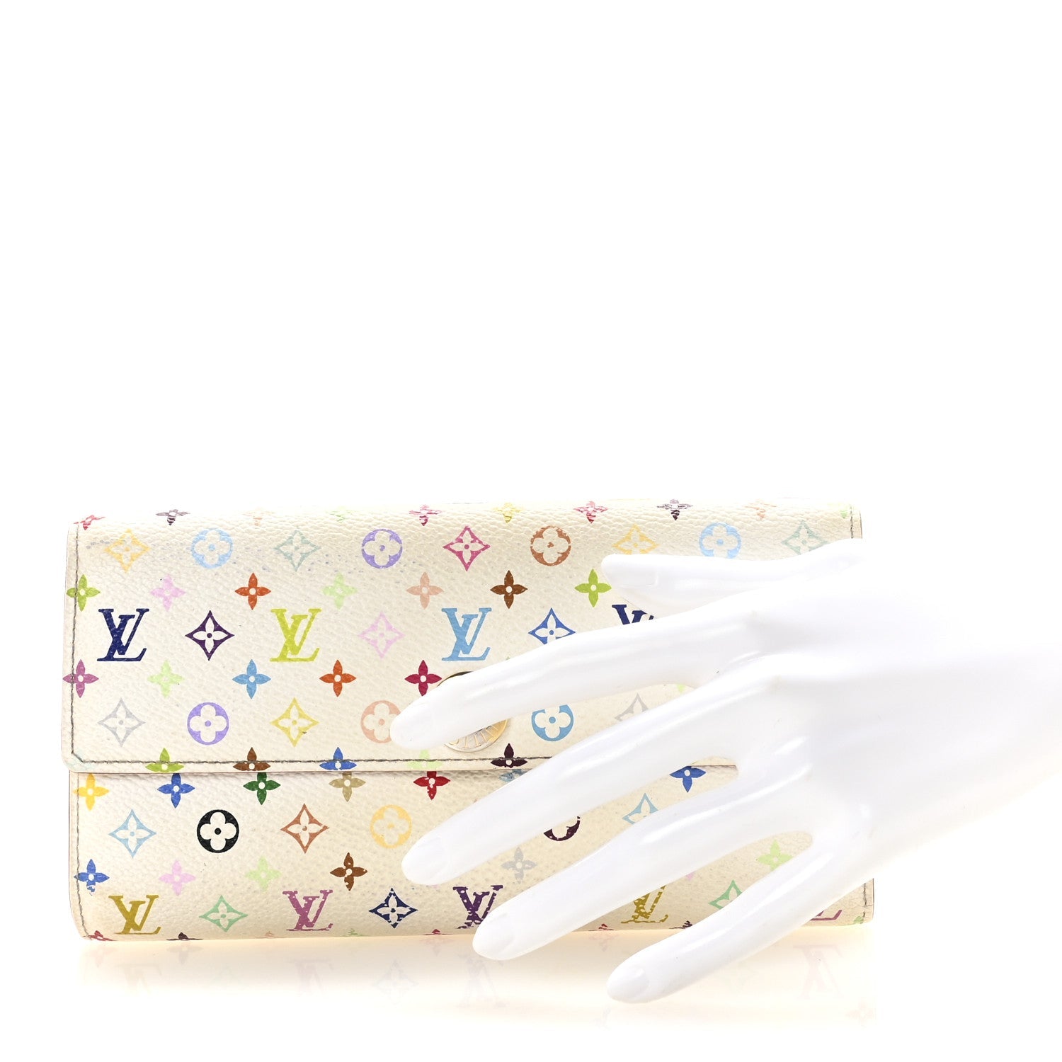 Monogram Multicolor Sarah Wallet White Citron