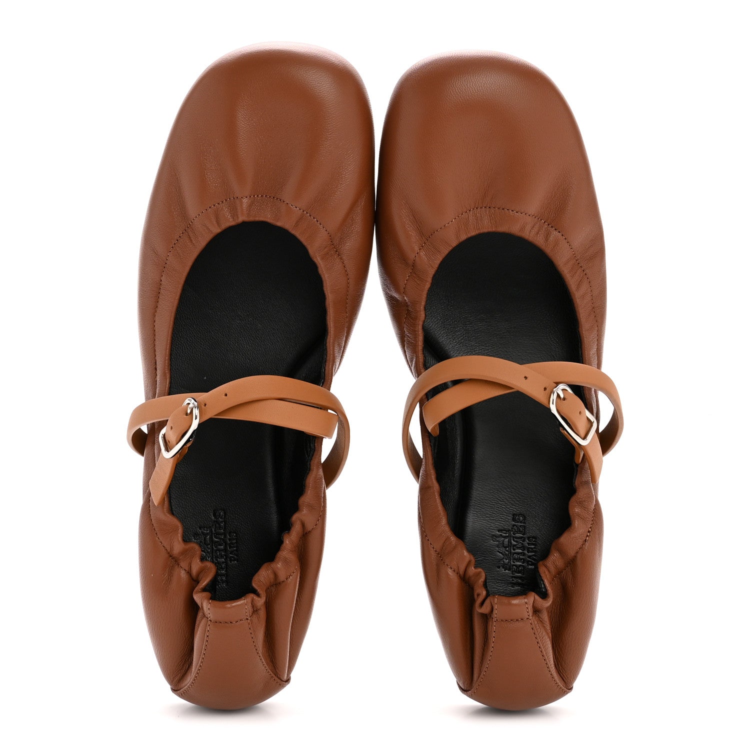Nappa Calfskin Jolly Ballerina Flats 38 Gold Naturel