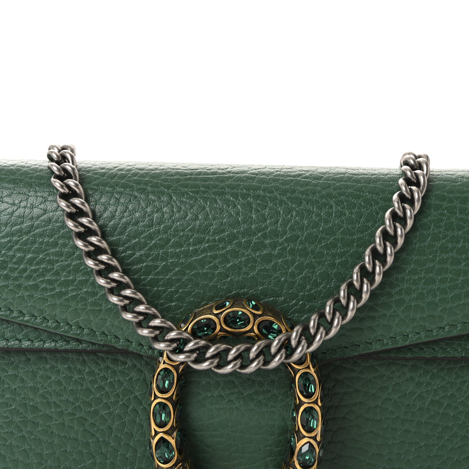 Dollar Calfskin Crystal Super Mini Dionysus Shoulder Bag Emerald