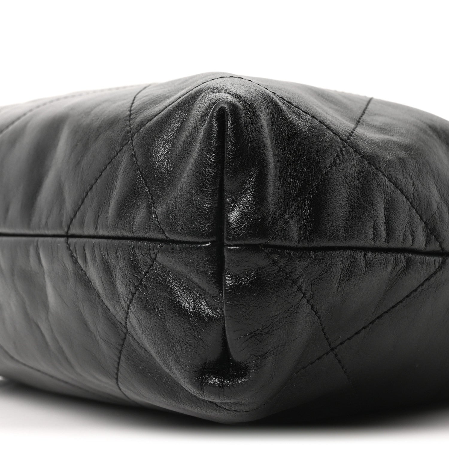 Shiny Calfskin Quilted Small Chanel 22 Black